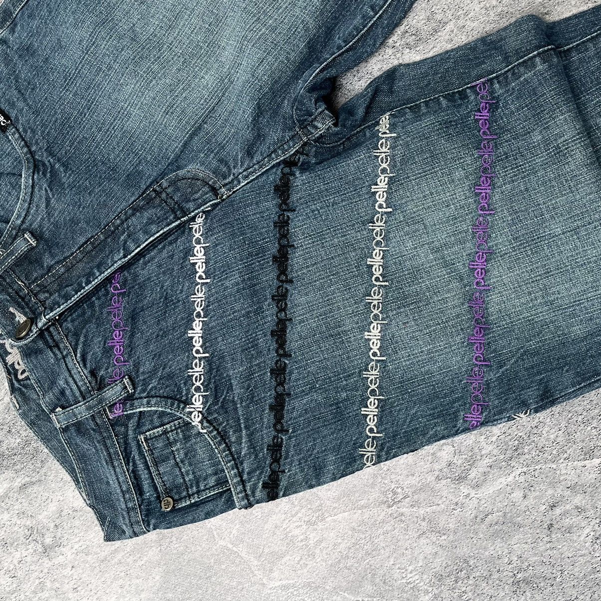 Japanese Brand × Pelle Pelle × Vintage Pelle Pelle Faded Denim Vintage USA Embroidered Logo Pants Size US 29 - 7 Thumbnail