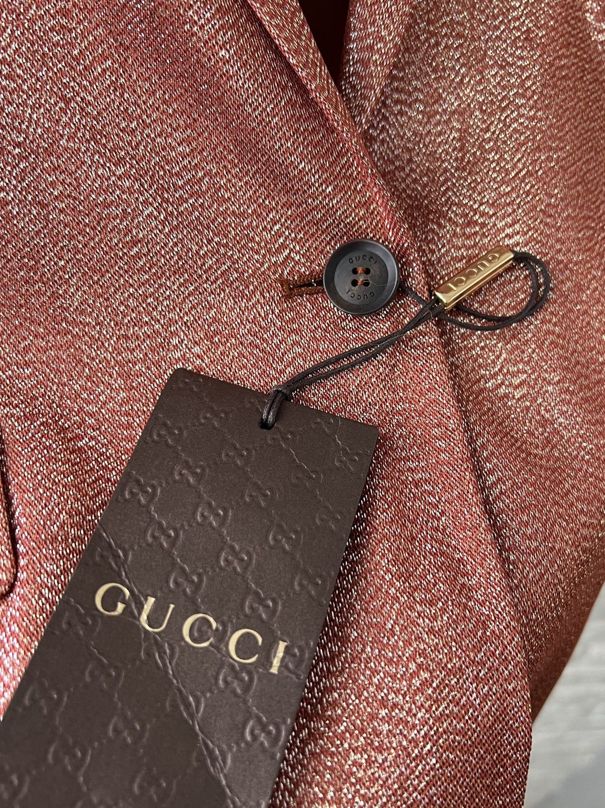 Gucci Gucci Iridescent Rust Liquid Silk Blazer Jacket Lightweight Size XS / US 0-2 / IT 36-38 - 5 Thumbnail