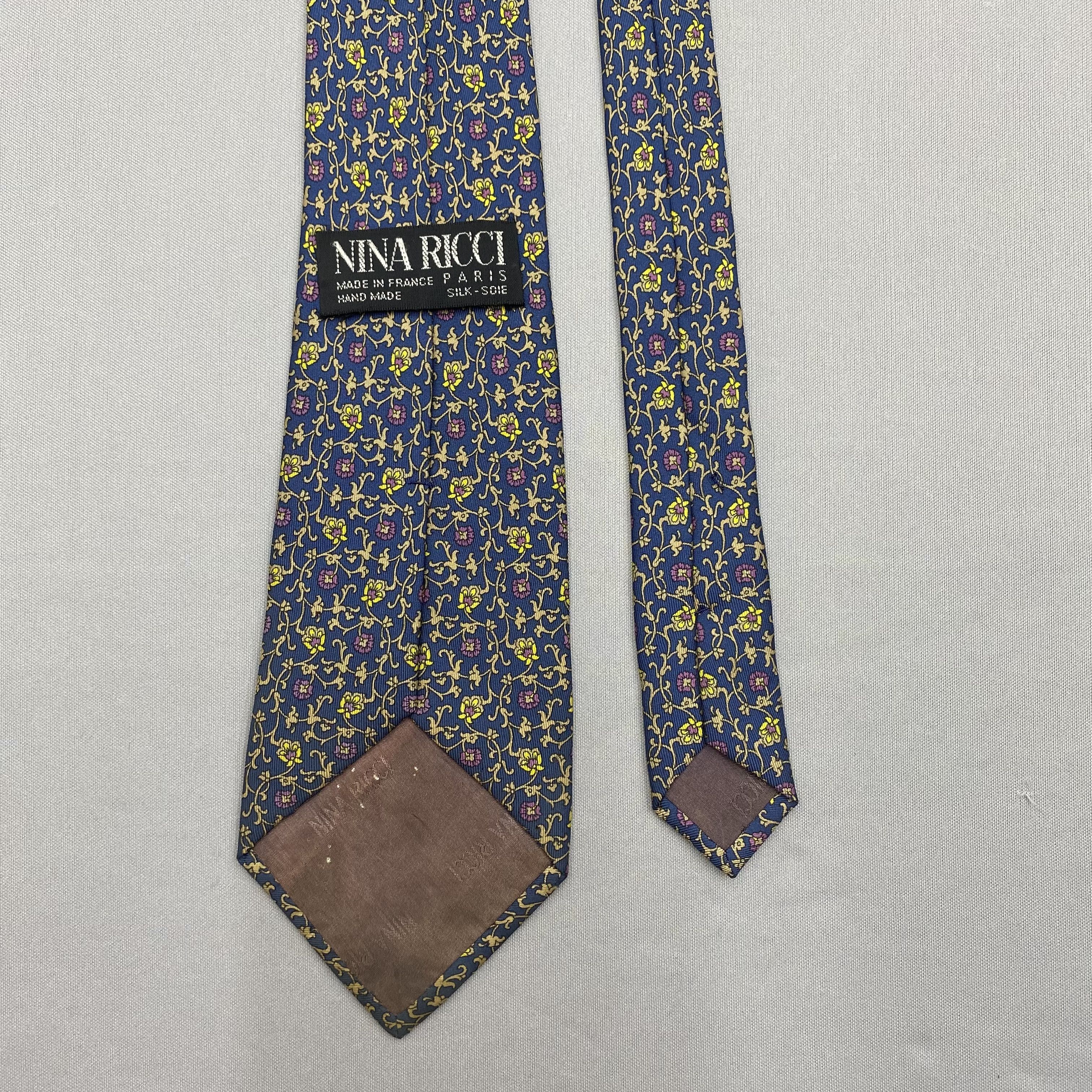 Japanese Brand Vintage Nina Ricci SILK Necktie Cravate Pure Silk Neck Tie Size ONE SIZE - 6 Thumbnail