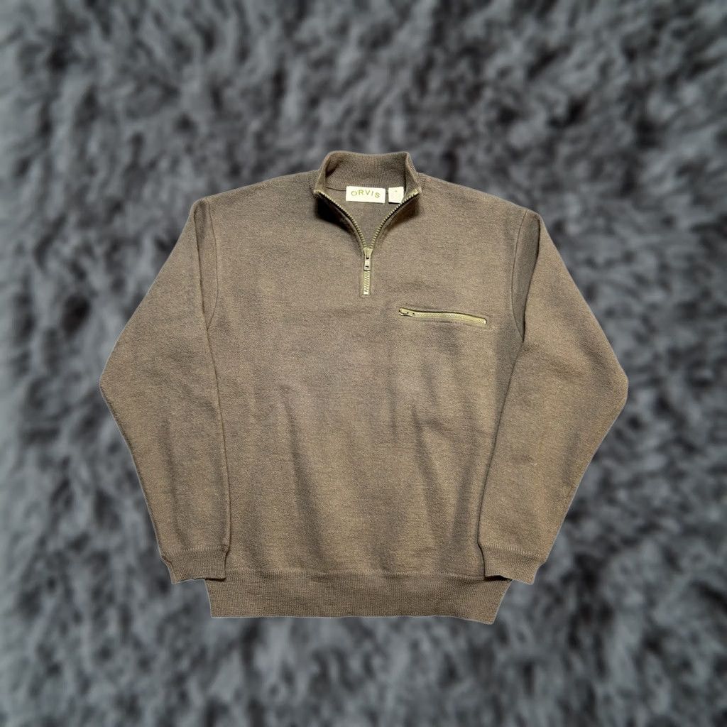 Orvis Orvis Quarter 1/4 Zip Sweater Mens Sz M Wool Brown Knit Fleece Pullover Size US XL / EU 56 / 4 - 1 Thumbnail