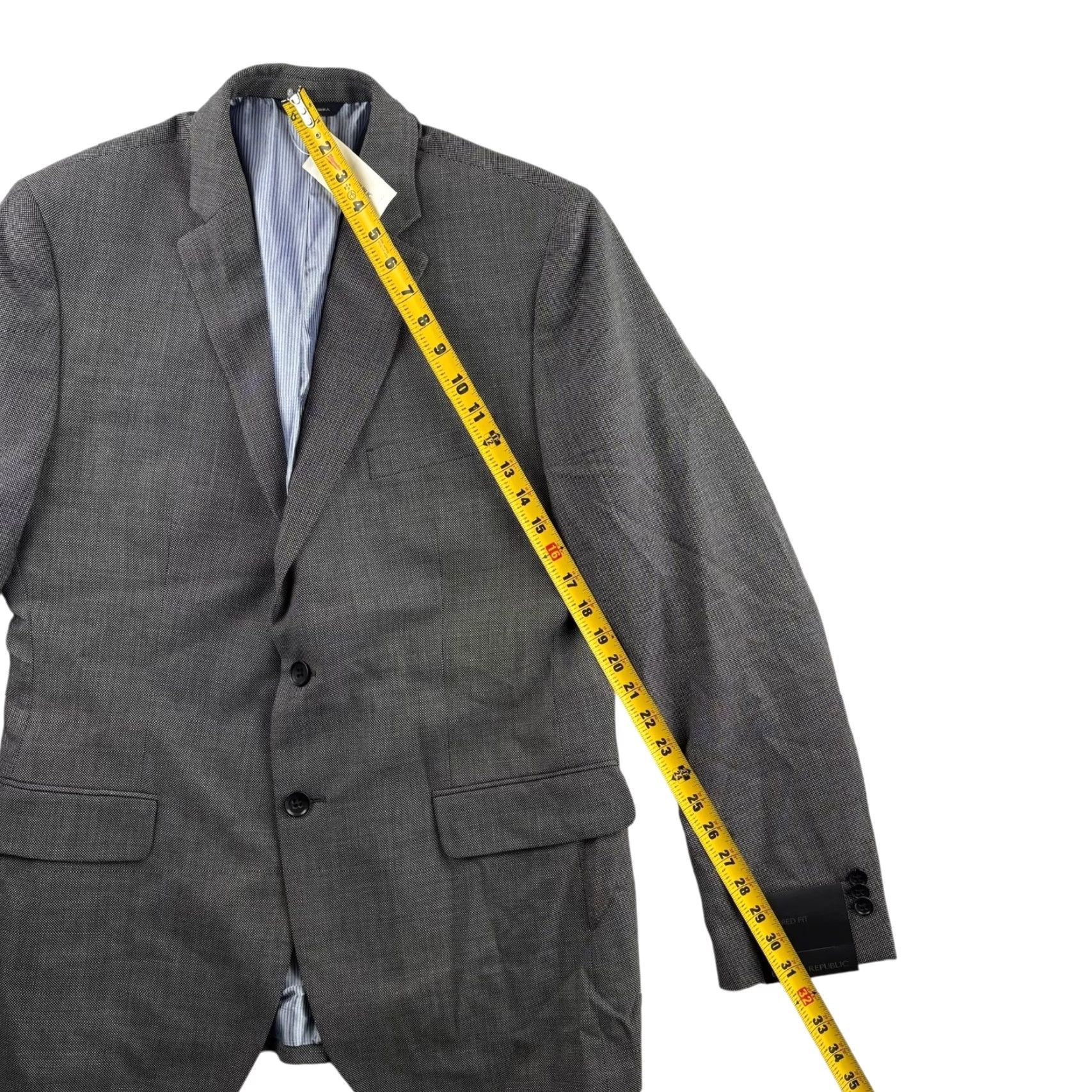 NEW Banana Republic Gray Wool Blazer Jacket 42R Regular Classic Mens