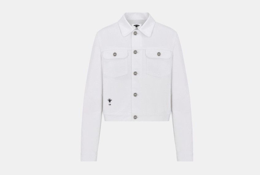 Dior o1w1db10125 Denim Jacket in White Blue Size M / US 6-8 / IT 42-44 - 1 Thumbnail