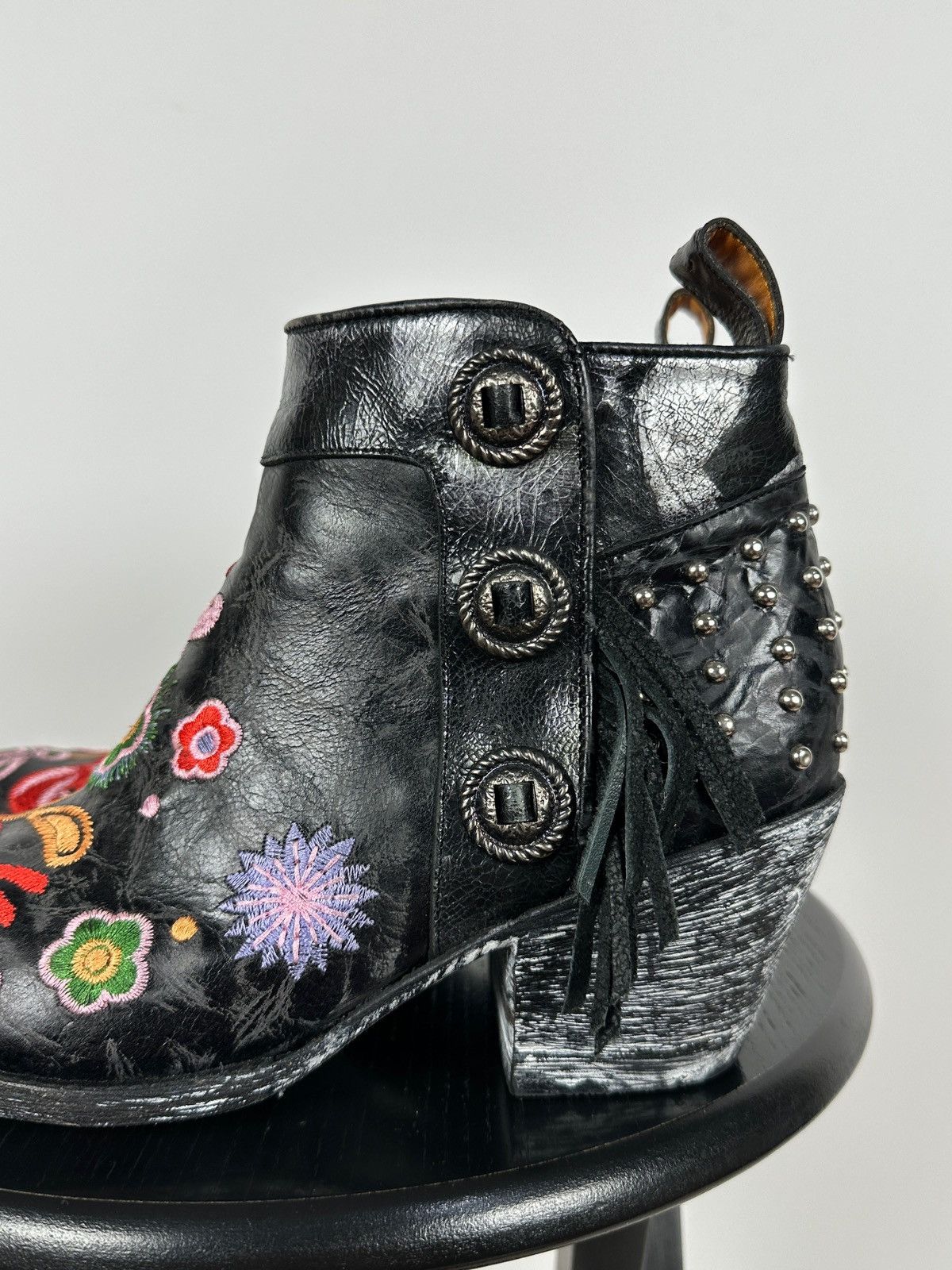 Old Gringo Mexicana Old Gringo Leather Cowboy Floral Ankle Boots Size US 9.5 / IT 39.5 - 14 Thumbnail