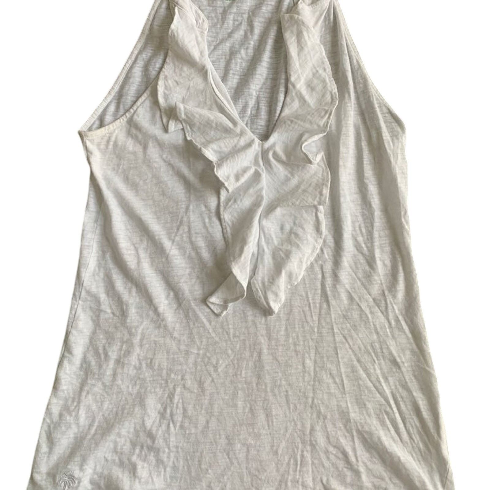Lilly Pulitzer Lilly Pulitzer Women Size XXS Shay Ruffled Tank Top White Size XS / US 0-2 / IT 36-38 - 1 Thumbnail