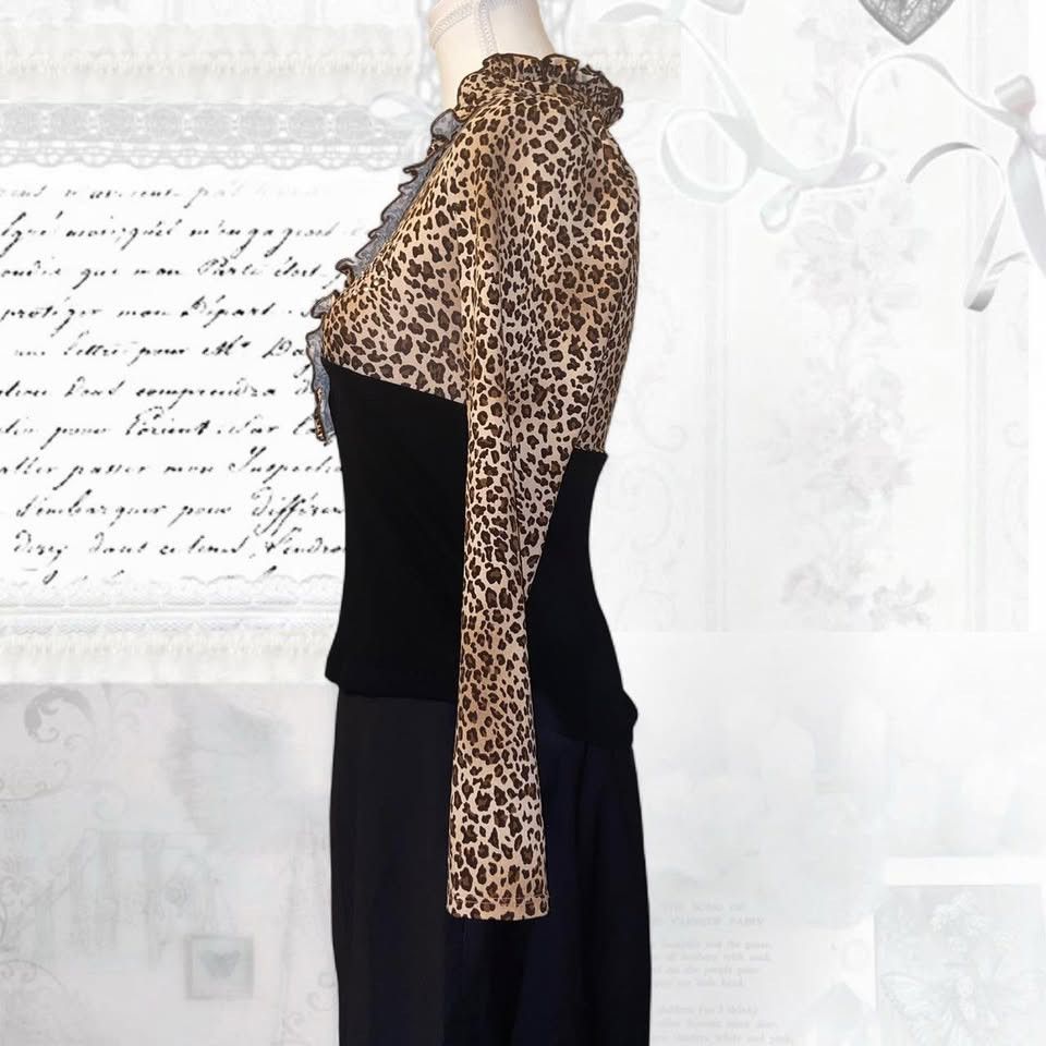 Bebe Vintage Bebe Leopard Print Rhinestone Logo Top (Size M) Size M / US 6-8 / IT 42-44 - 2 Thumbnail