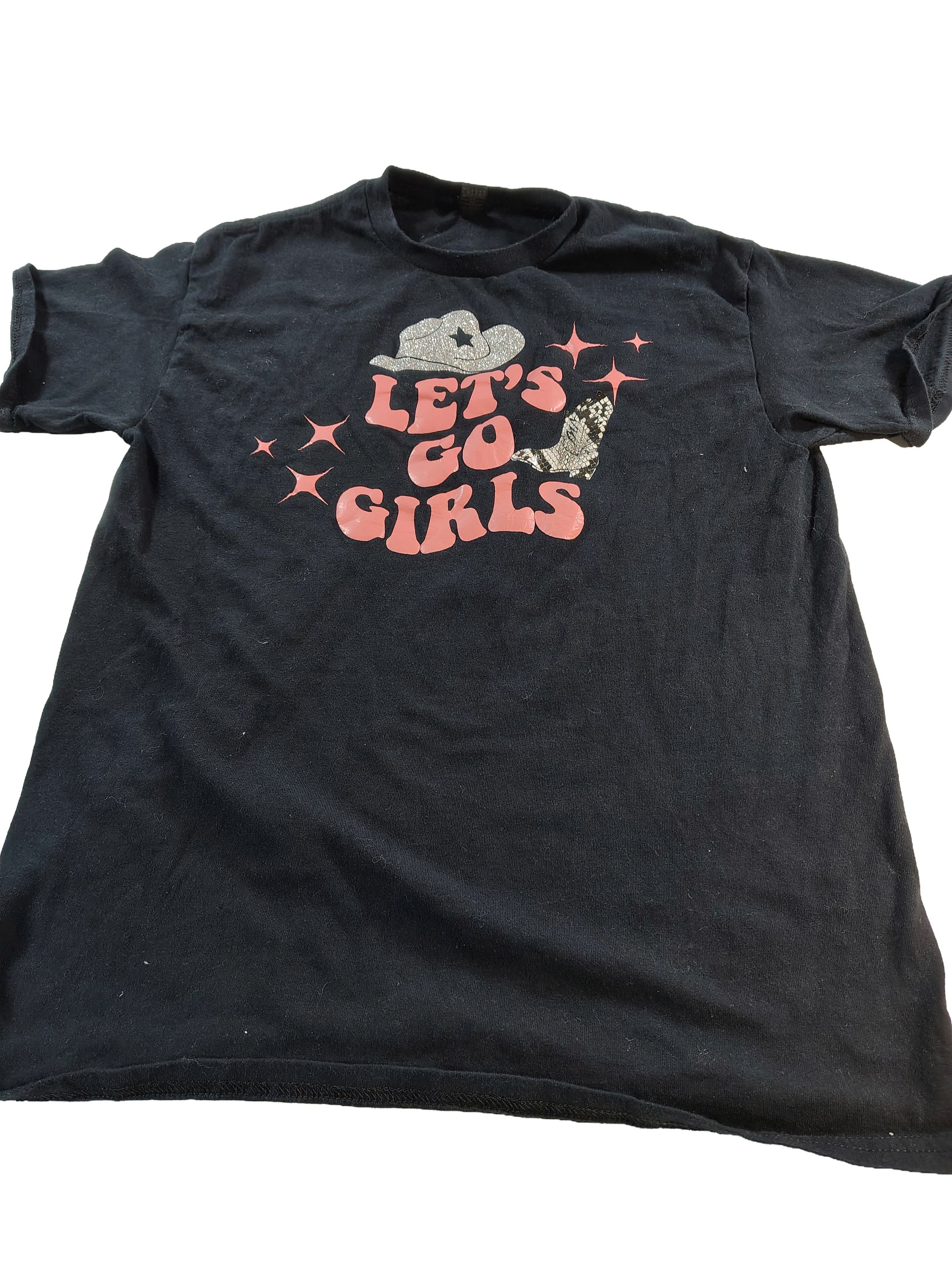 Gildan Women's Black "Lets Go Girls" Cowgirl Western Graphic Shirt Size M / US 6-8 / IT 42-44 - 1 Thumbnail