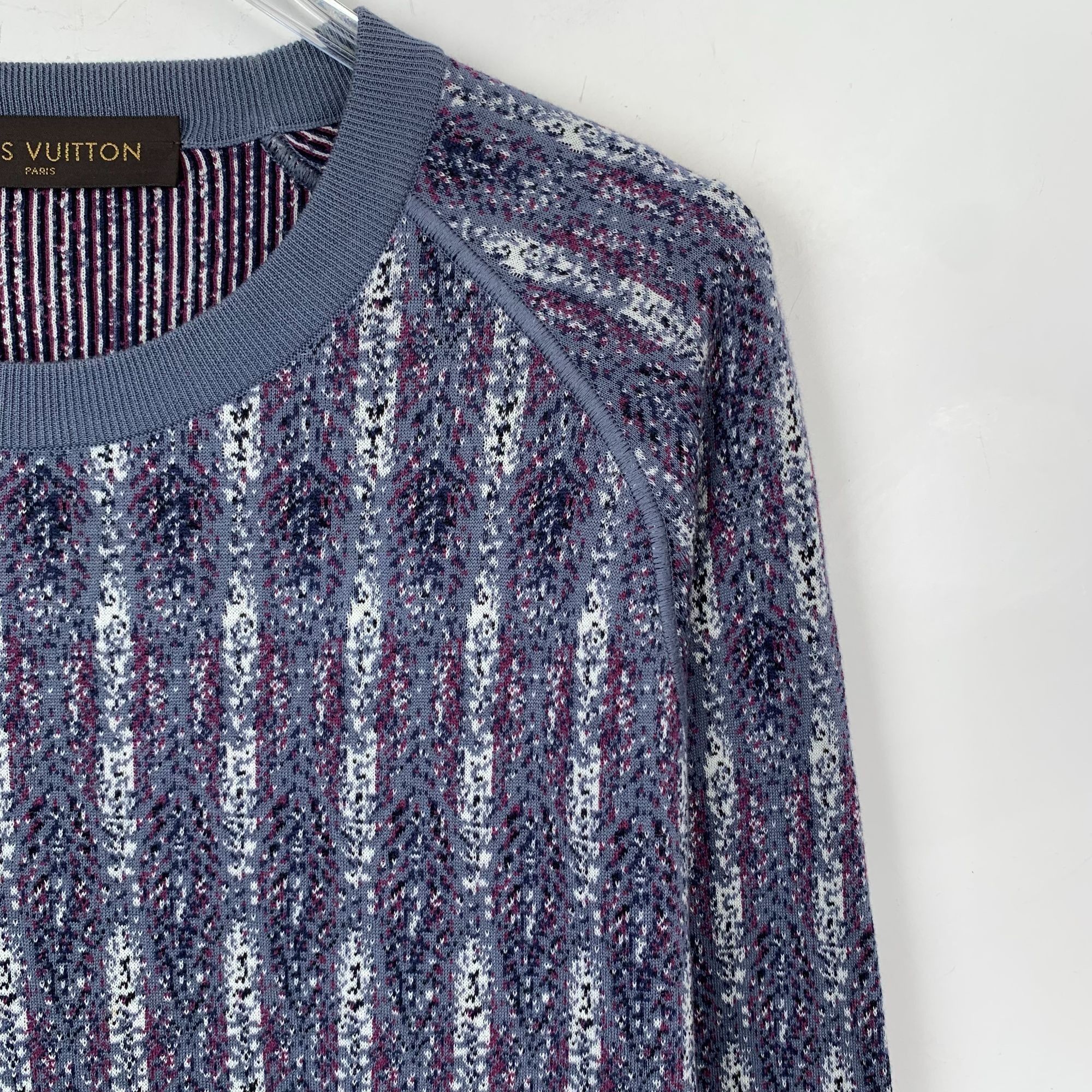 Louis Vuitton Louis Vuitton Purple Logo Patch Cotton Knit Sweater (Size S) Size S / US 4 / IT 40 - 7 Thumbnail