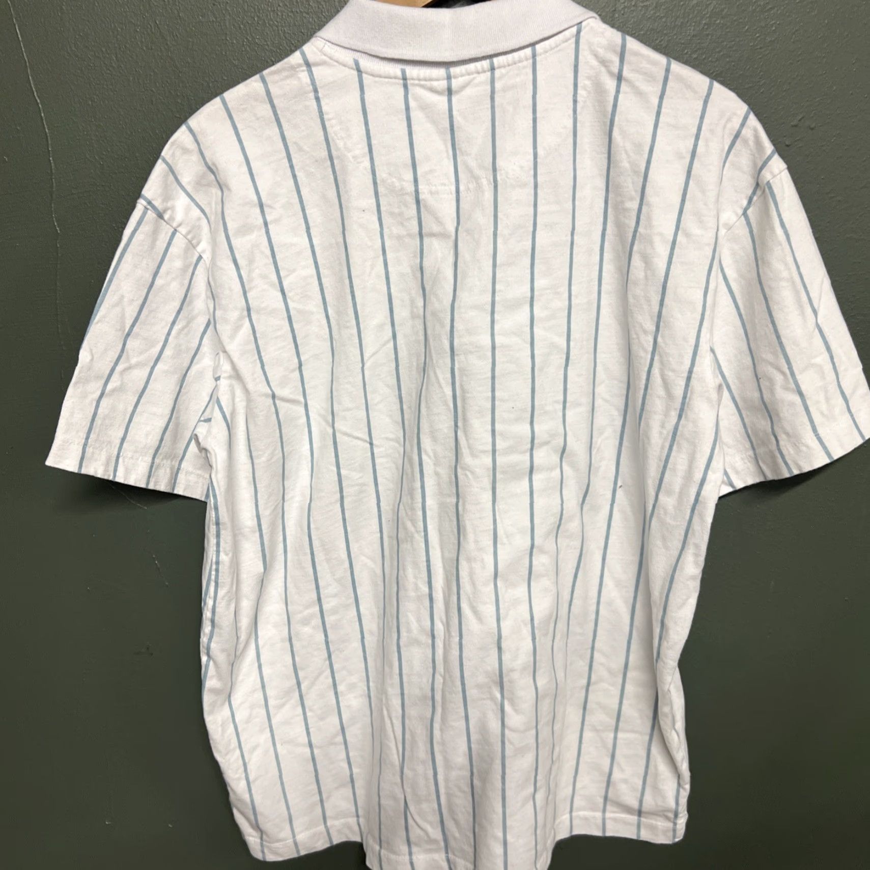 Urban Outfitters Urban Outfitters Polo Shirt Mens Blue White Striped Zip Medium Size US M / EU 48-50 / 2 - 3 Thumbnail