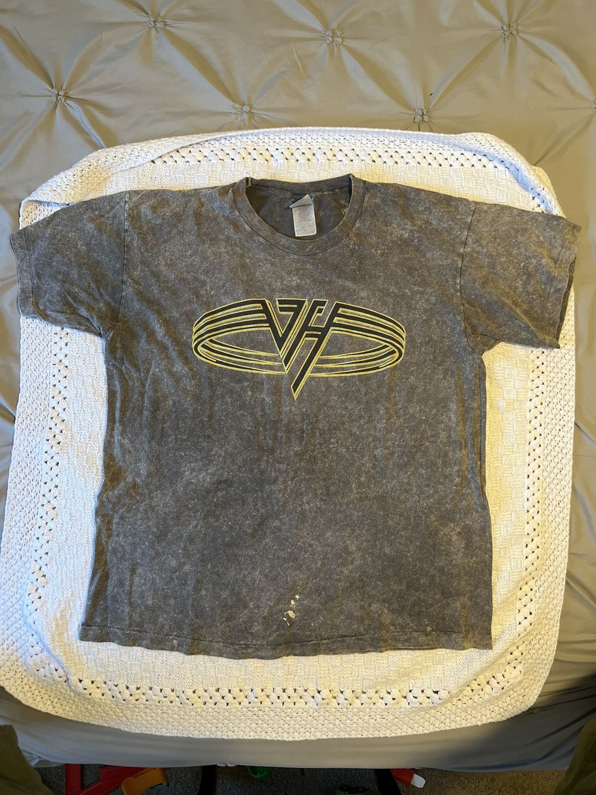 image of Fruit Of The Loom x Vintage VTG Tour T-Shirt in Acid Wash Black, Men's (Size XL)