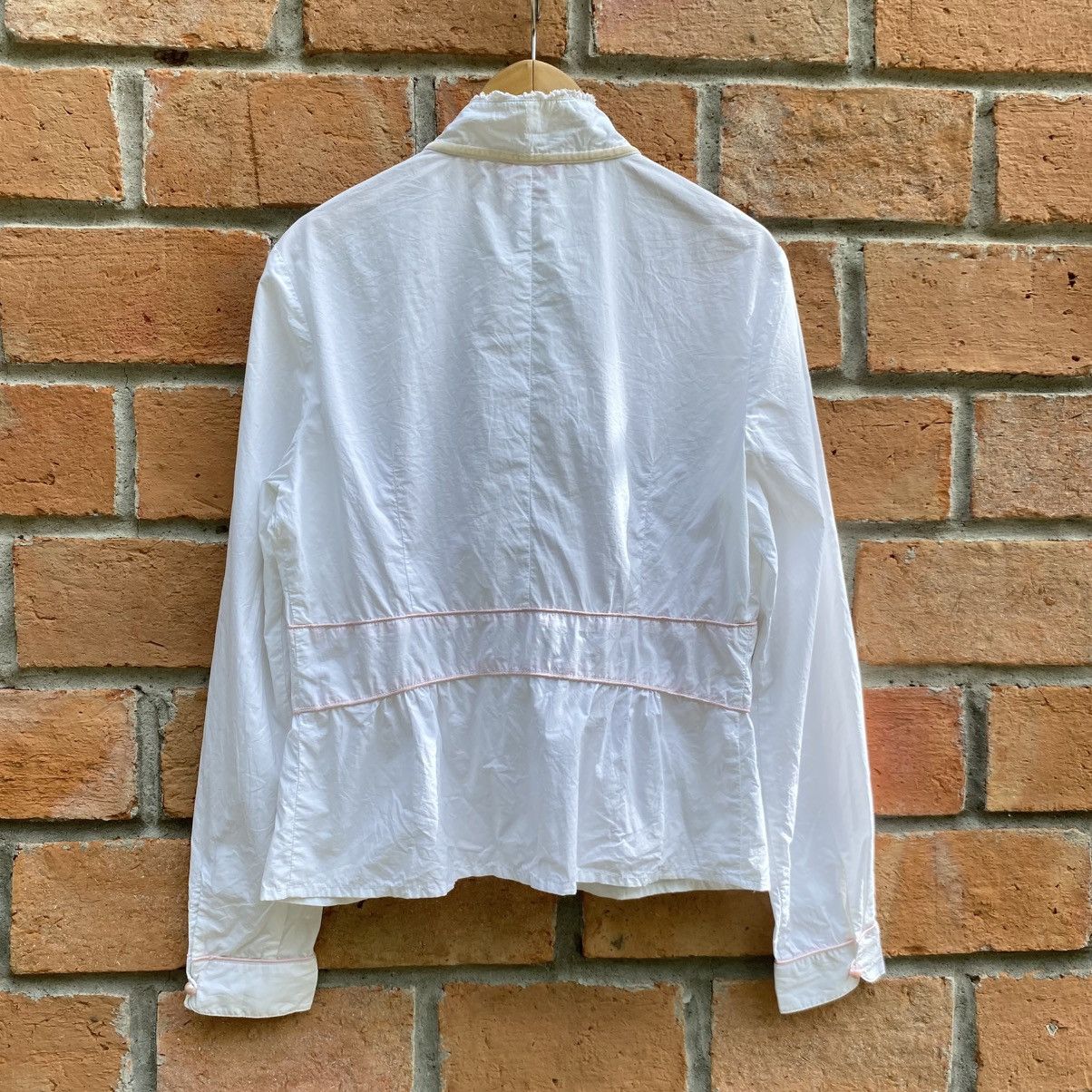 Japanese Brand B R G Y2K Punk Long Sleeve Ruffled Blouse with Pink Trim Size S / US 4 / IT 40 - 5 Thumbnail