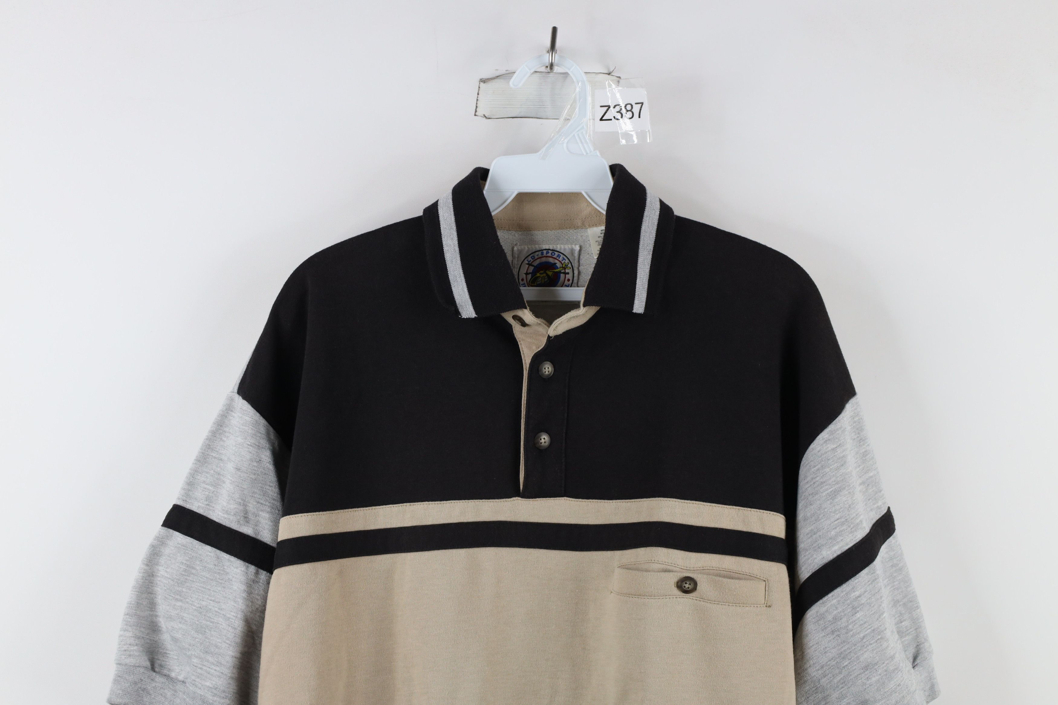 Vintage Vintage 90s Streetwear Block Collared Pullover Polo Shirt Size US M / EU 48-50 / 2 - 2 Thumbnail