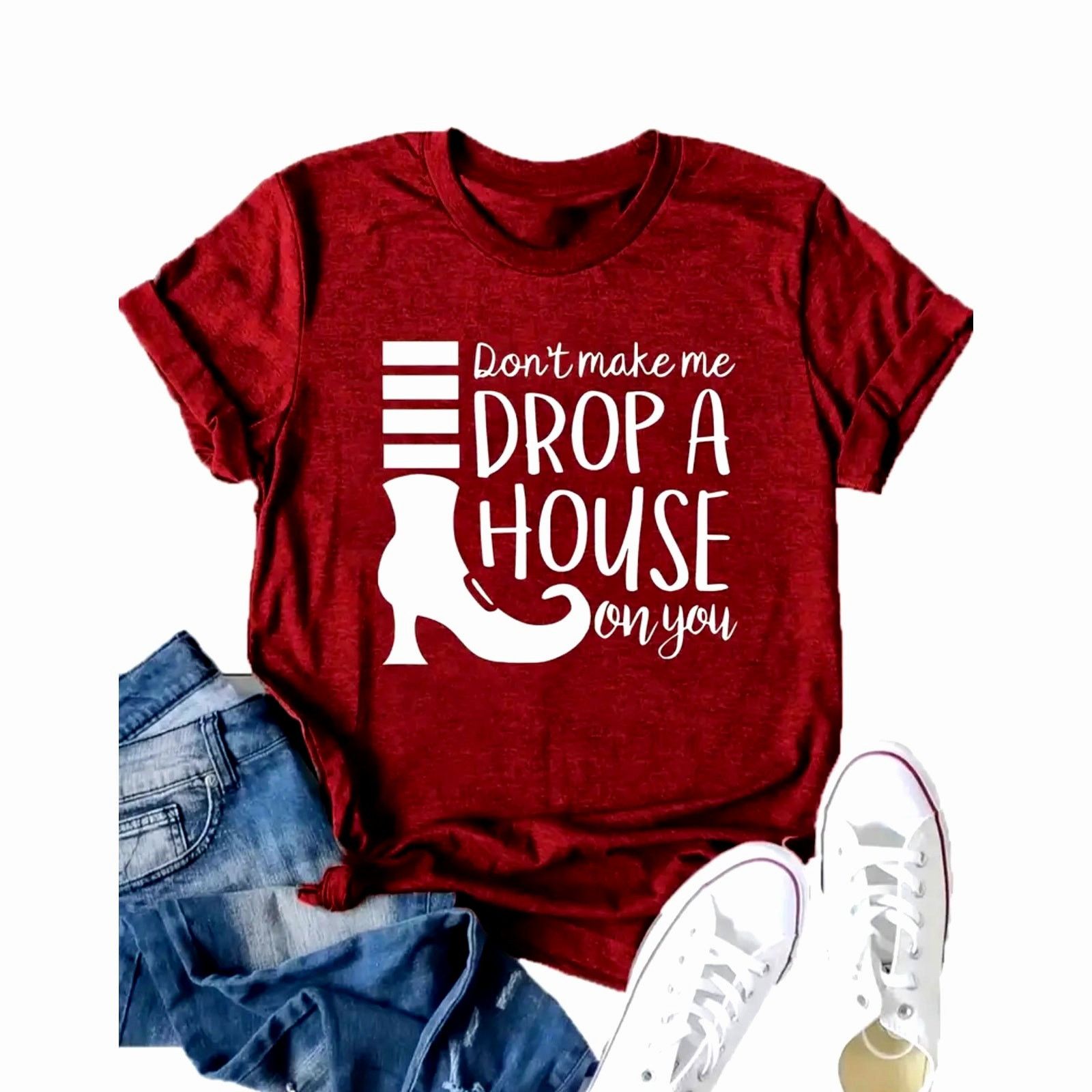 Other Don't Make Me Drop A House on You T Shirt Wizard of Oz M (6) Size M / US 6-8 / IT 42-44 - 2 Thumbnail