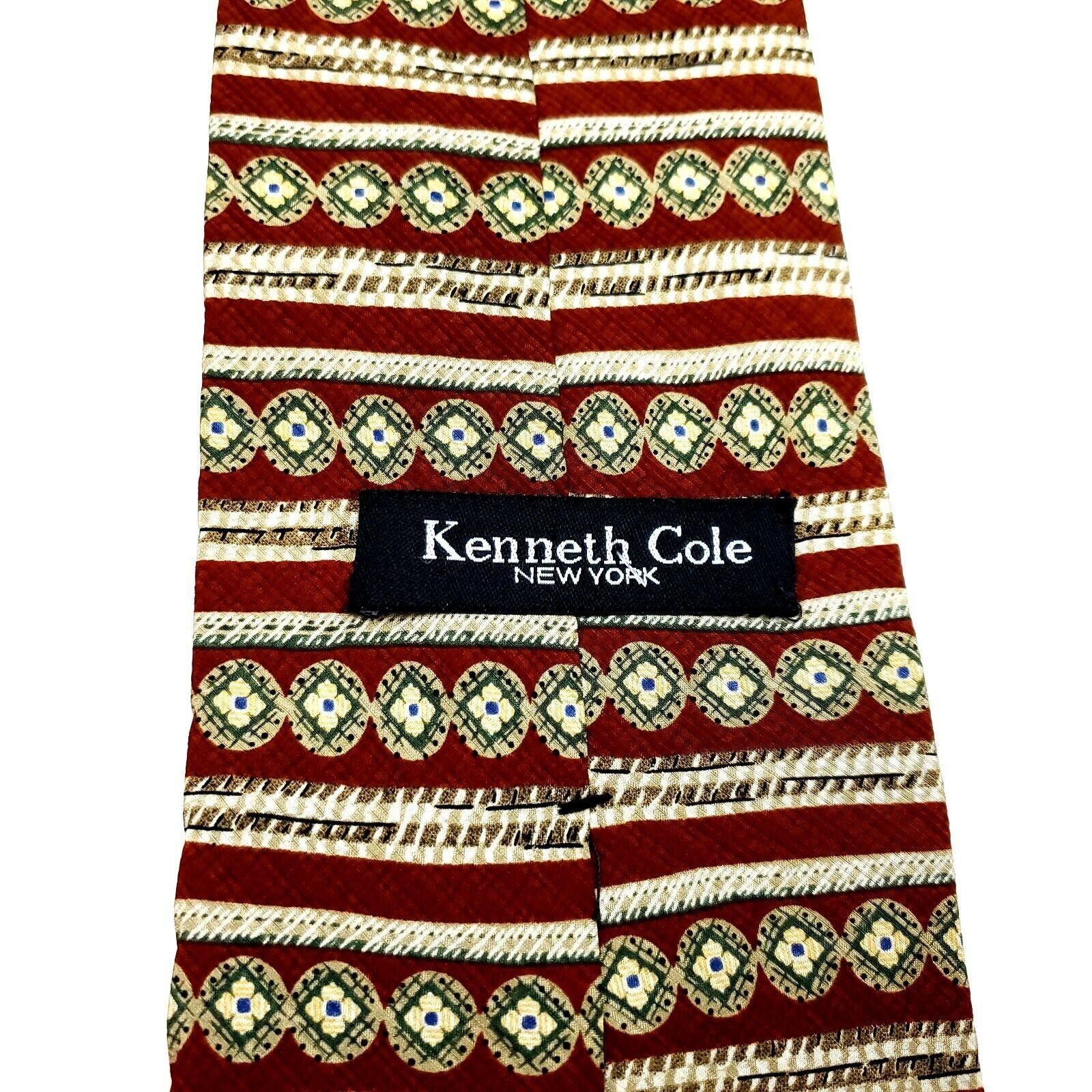 Kenneth Cole Kenneth Cole New York Silk Tie Print Brown Short Wide Size ONE SIZE - 3 Thumbnail