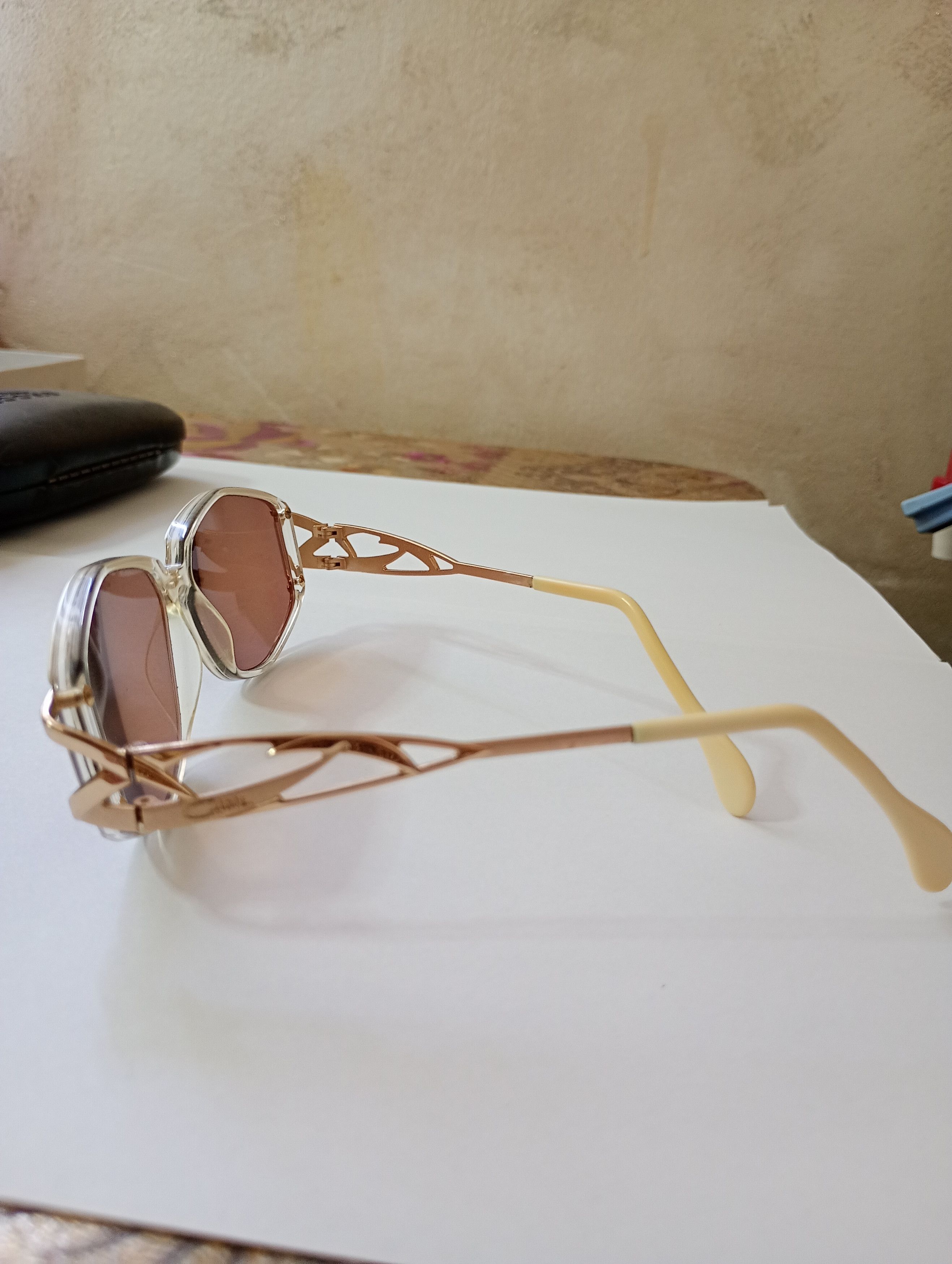 Cazal Vintage Cazal Eyeglasses Frame Gold Crystal Germany Size ONE SIZE - 3 Thumbnail