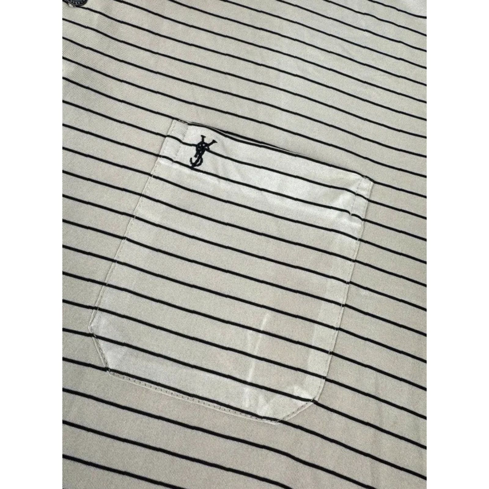 Yves Saint Laurent VINTAGE Saint Laurent YSL Silk Polo Shirt Striped 90s Men 2XL Beige Polo Men 2XL Beige Logo 90s Vintage Size US XXL / EU 58 / 5 - 4 Thumbnail