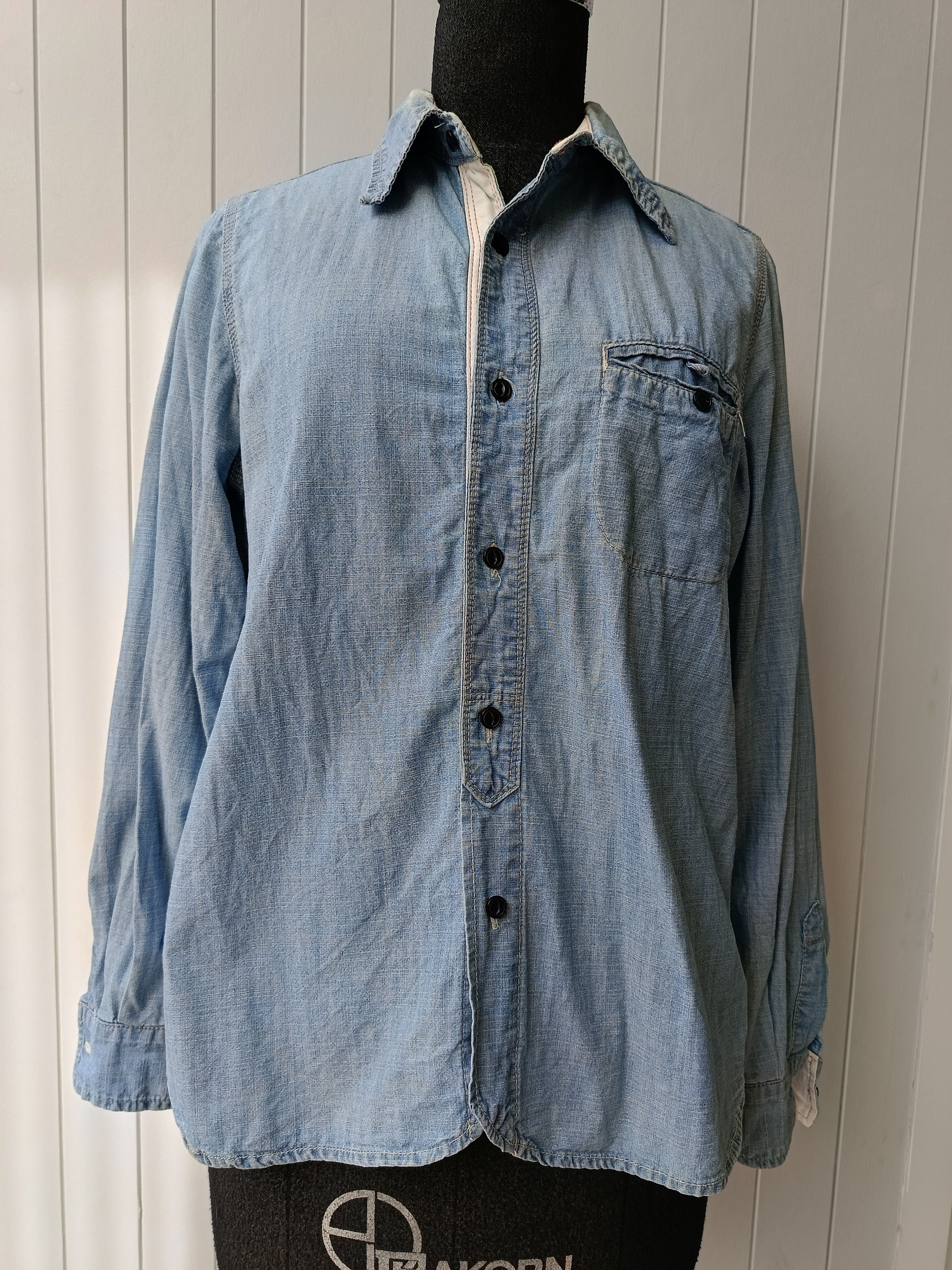 Blue Blue Japan × Japanese Brand BlueBlue HR market denim chambray XS shirt Size US XS / EU 42 / 0 - 6 Thumbnail