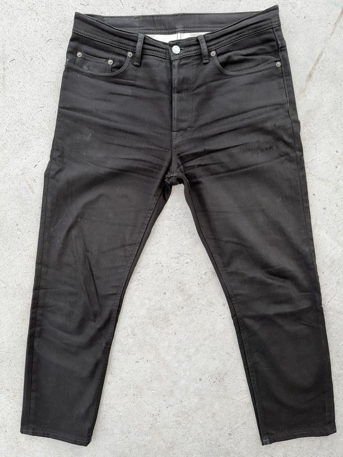 Acne Studios River Stay Black Back Patch Denim Jeans Size US 30 / EU 46 - 2 Thumbnail