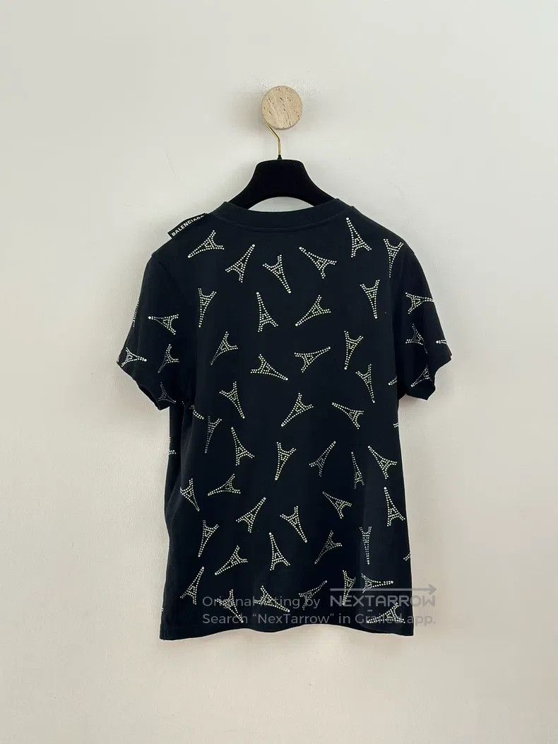 Balenciaga Balenciaga Black crystal studded Eiffel Tower round neck s Size US M / EU 48-50 / 2 - 2 Thumbnail