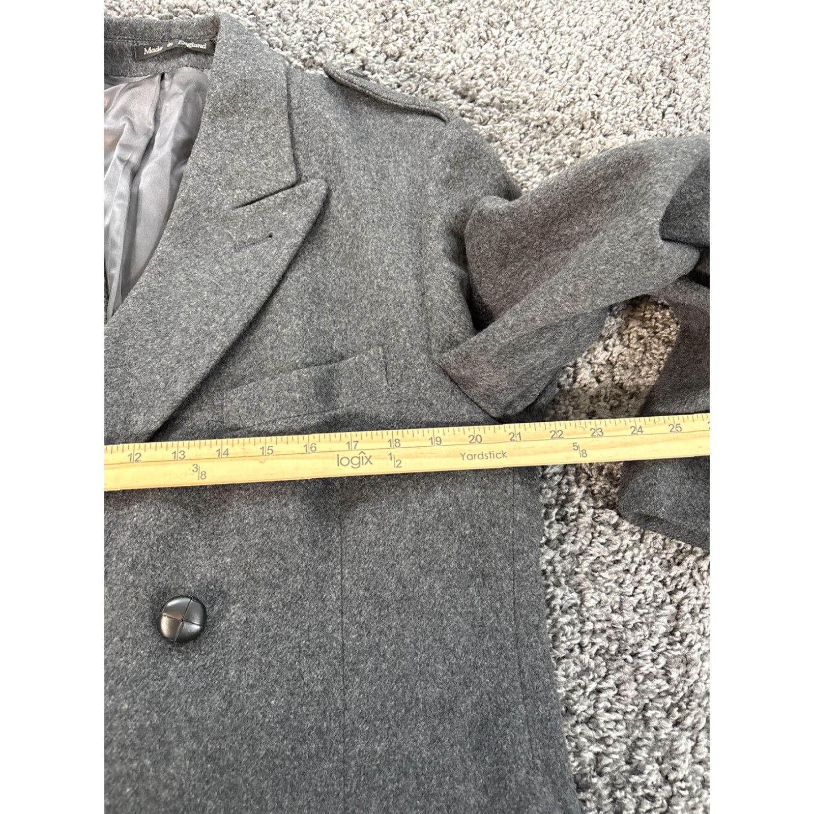 Vintage VINTAGE Christian St John Coat Trench Mens XL Gray 100% Cashmere Button 90s Size US XL / EU 56 / 4 - 4 Thumbnail