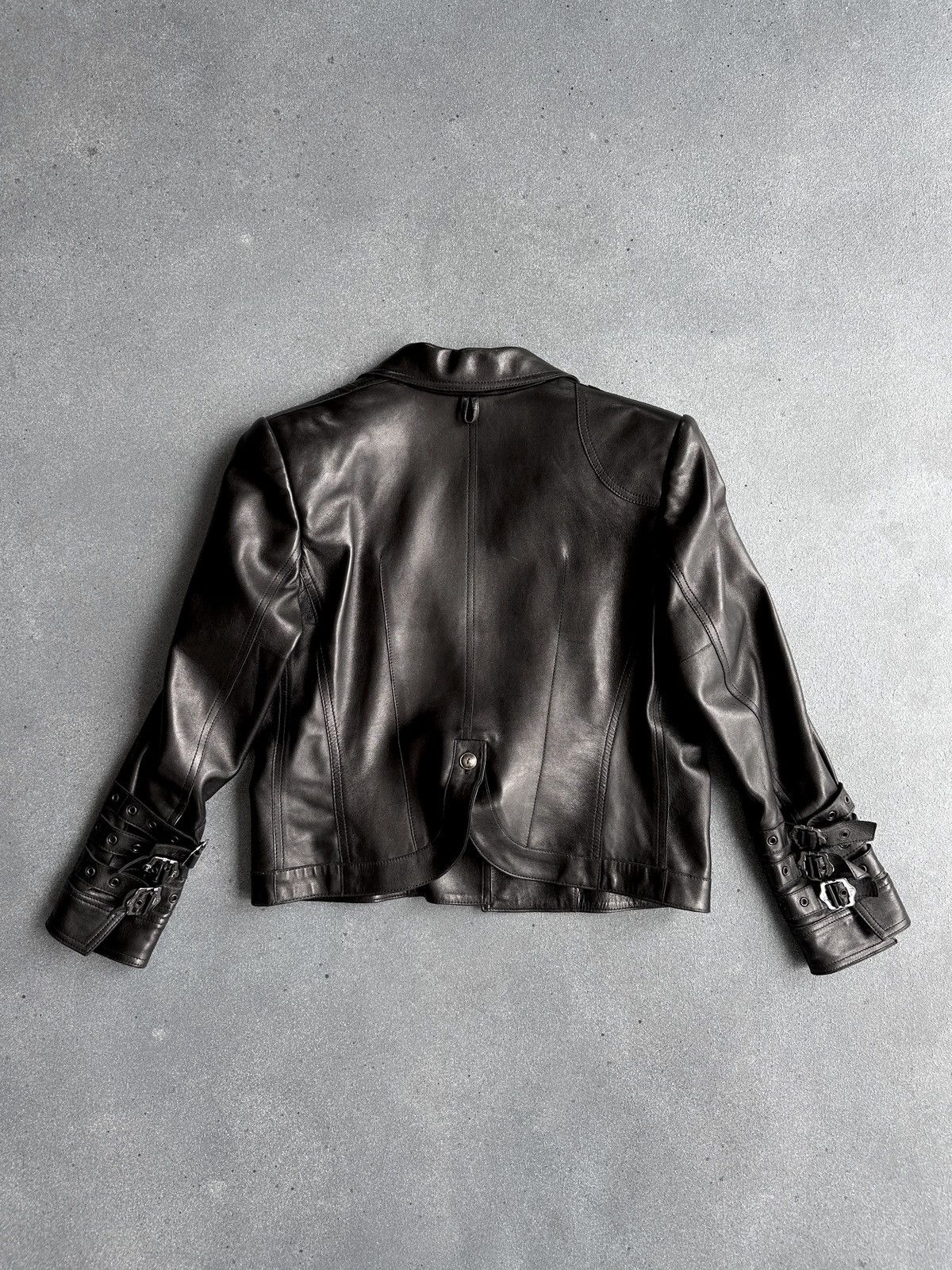 Christian Dior Monsieur DIOR by John Galliano Leather Black Bondage Buckle Jakcet Size M / US 6-8 / IT 42-44 - 7 Thumbnail