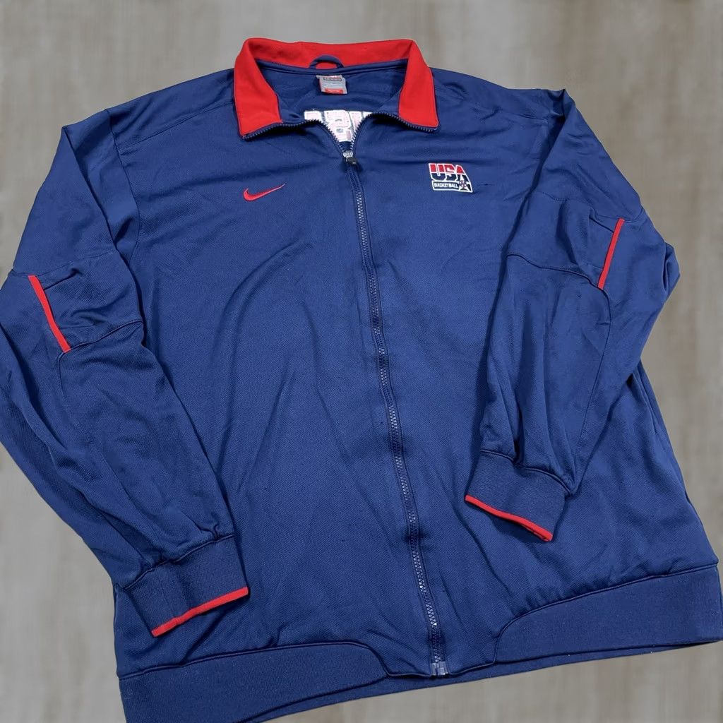 Nike VINTAGE Nike USA Basketball Jacket Men XL Track Jacket Wind-Resistant Full Zip Pockets Size US XL / EU 56 / 4 - 1 Thumbnail