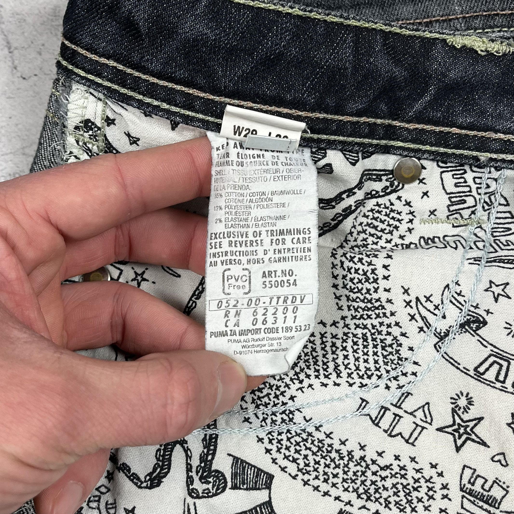 Evisu × Puma Vintage Evisu X Puma Y2K Low Rise Jeans Pants Size 29" - 22 Thumbnail
