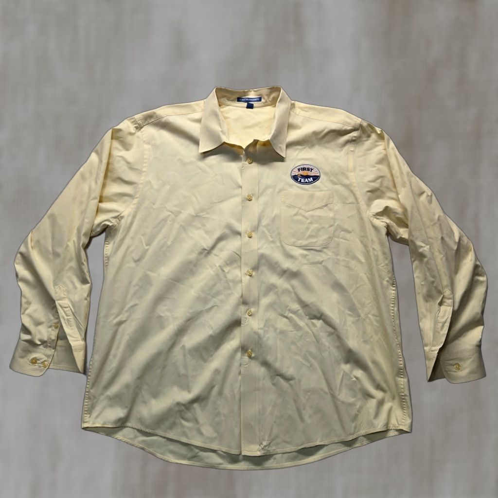 Logo 7 First Team Shirt Men 3XL Yellow Logo Button-Down Long Sleeve VA Virginia Roanoke United States? Size US XXL / EU 58 / 5 - 1 Thumbnail