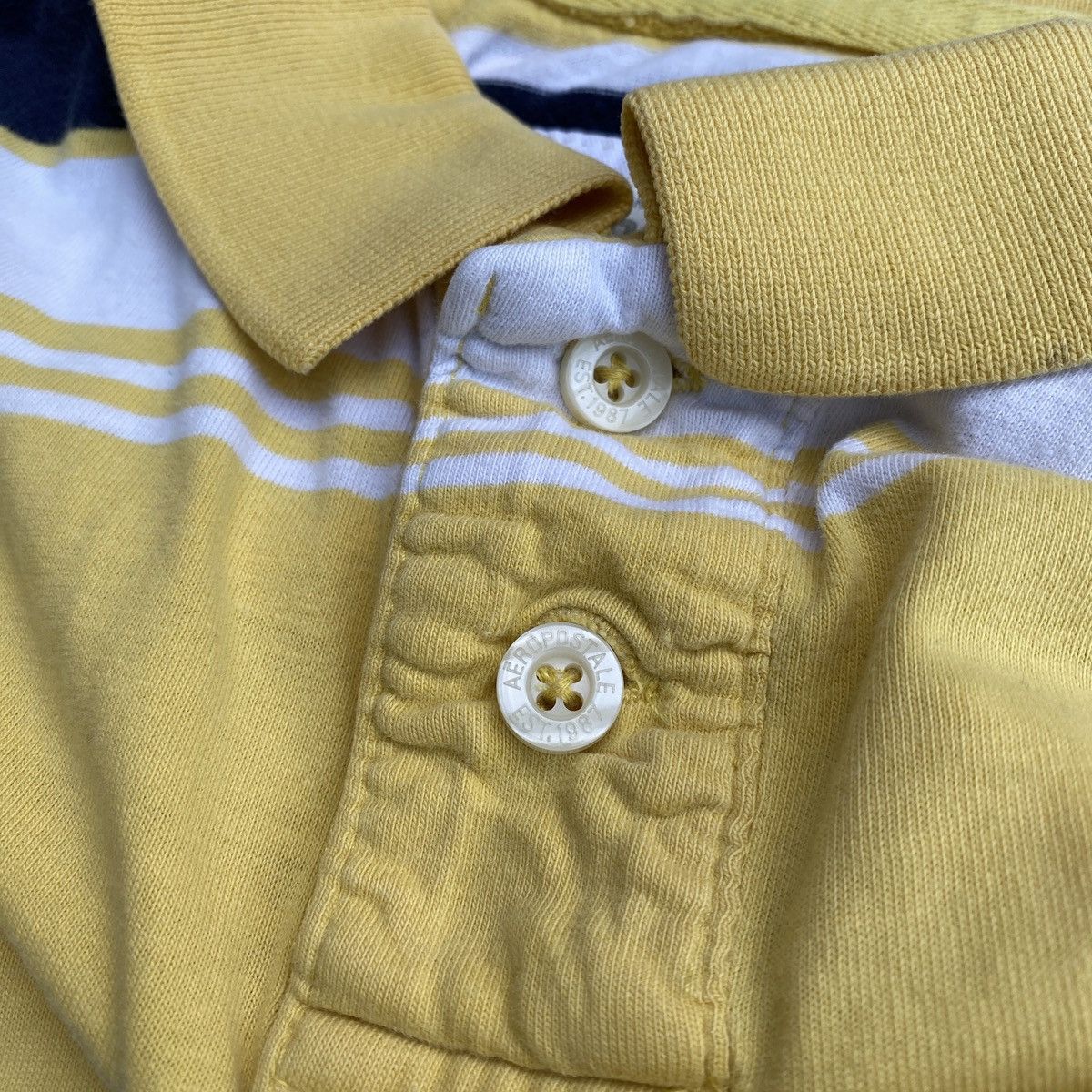 Aeropostale Aeropostale Shirt Size XL Striped Polo Short Sleeve A87 Y2K Size US XL / EU 56 / 4 - 5 Thumbnail