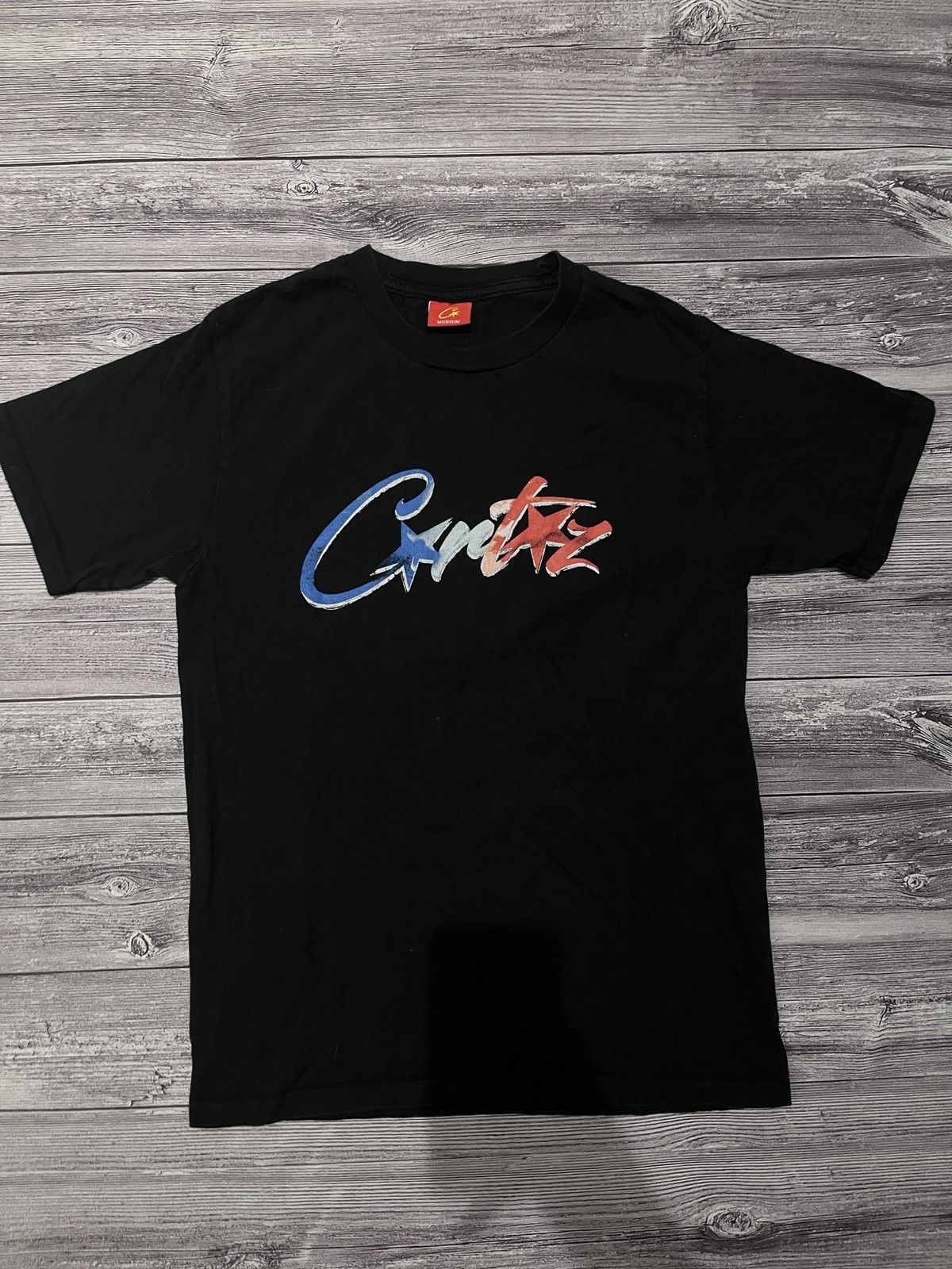 Corteiz Corteiz CRTZ Star Logo Tee Black (Red/Blue Gradient) Size US M / EU 48-50 / 2 - 1 Thumbnail