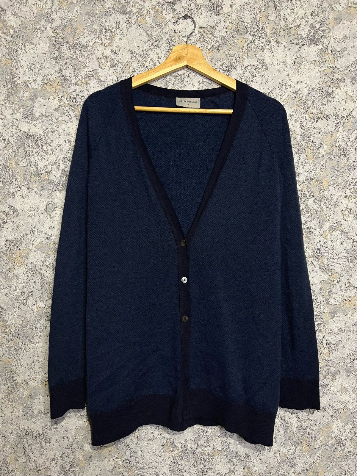 John Smedley Classic Wool Blazer Cardigan Button Sweater