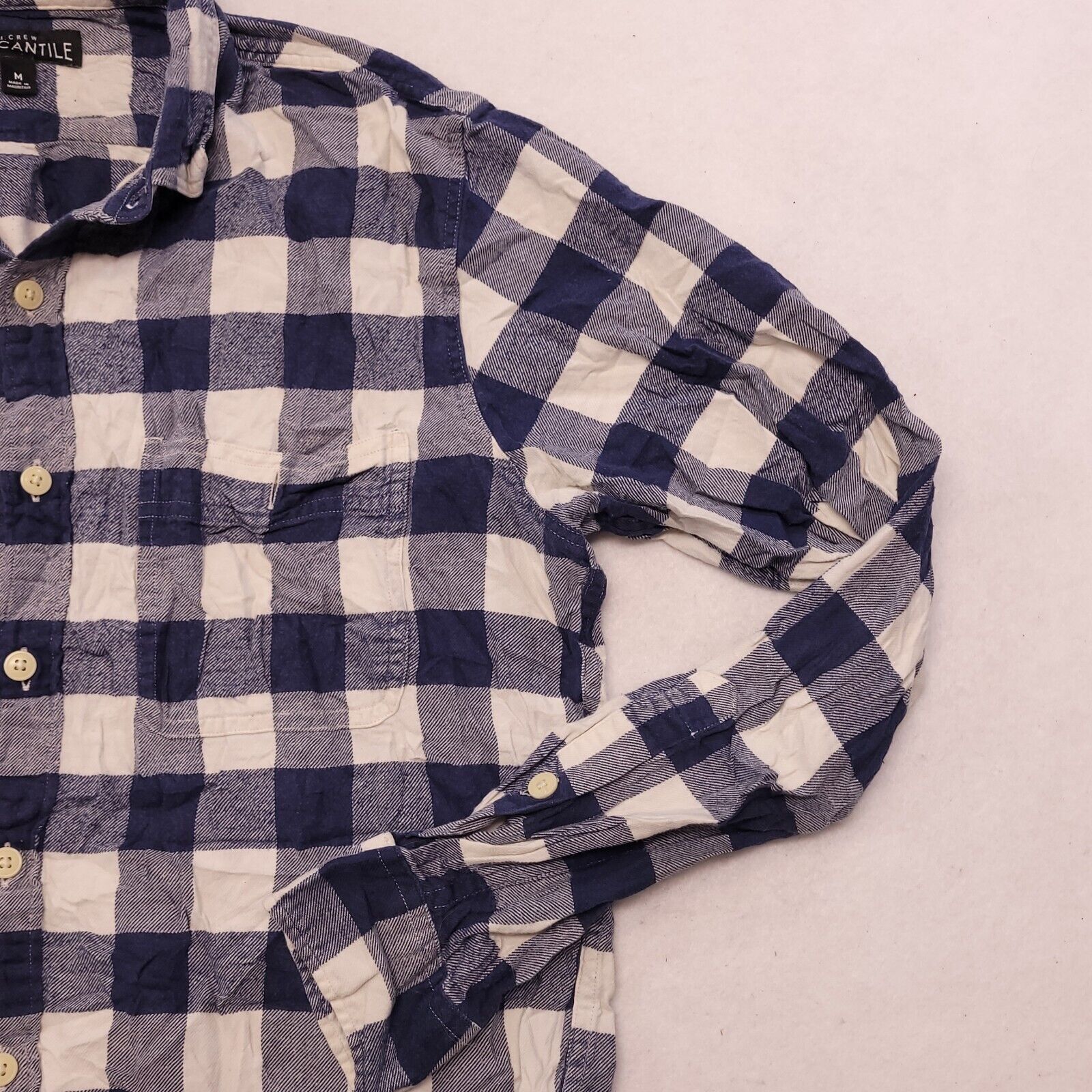 J.Crew JCrew Mercantile Gingham Flannel Shirt Mens Size M Blue Size US M / EU 48-50 / 2 - 6 Thumbnail