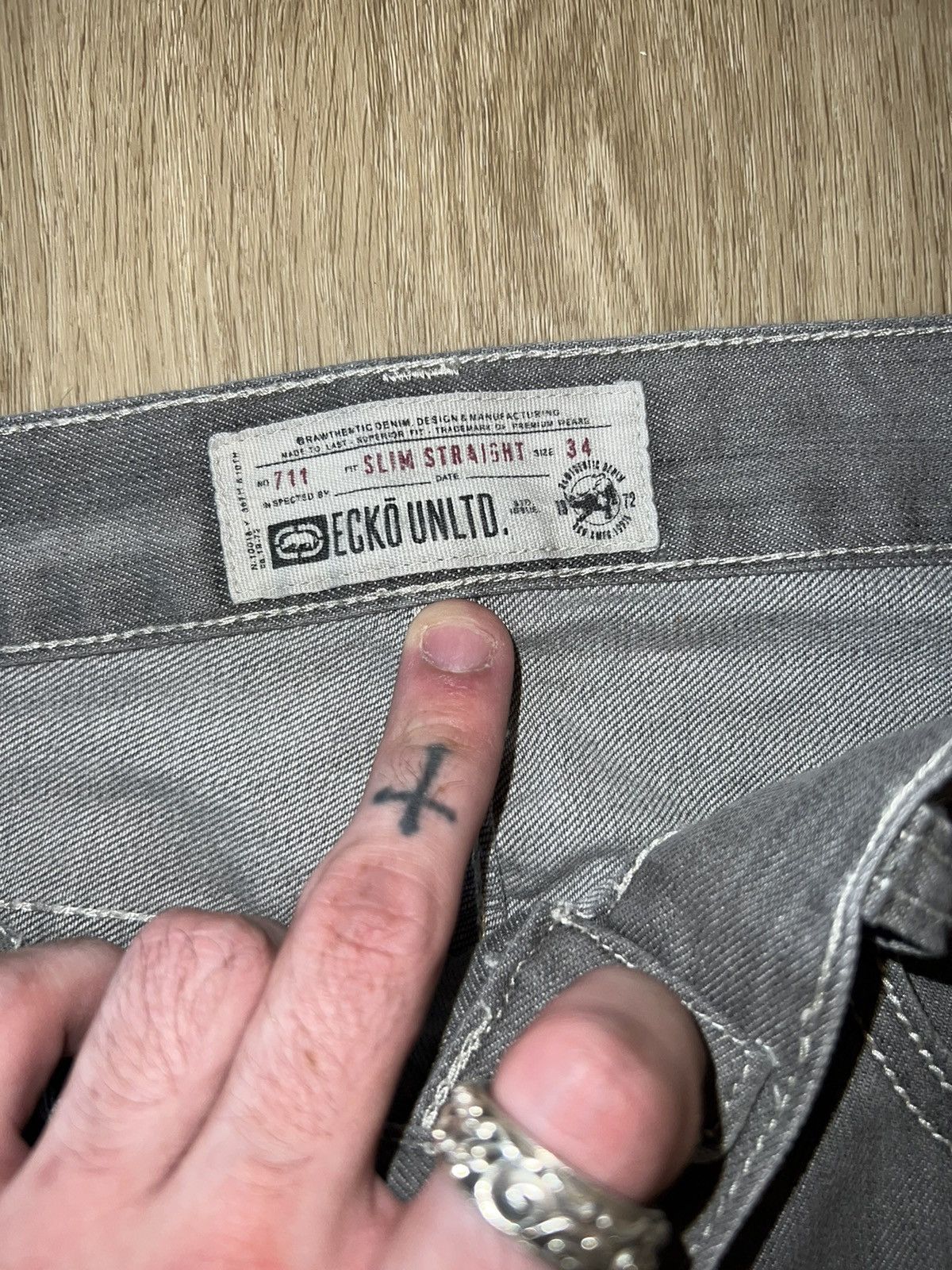Ecko Unltd. × Southpole Sick Vintage Y2K Grunge Ecko Straight Leg Jeans Size US 34 / EU 50 - 4 Thumbnail