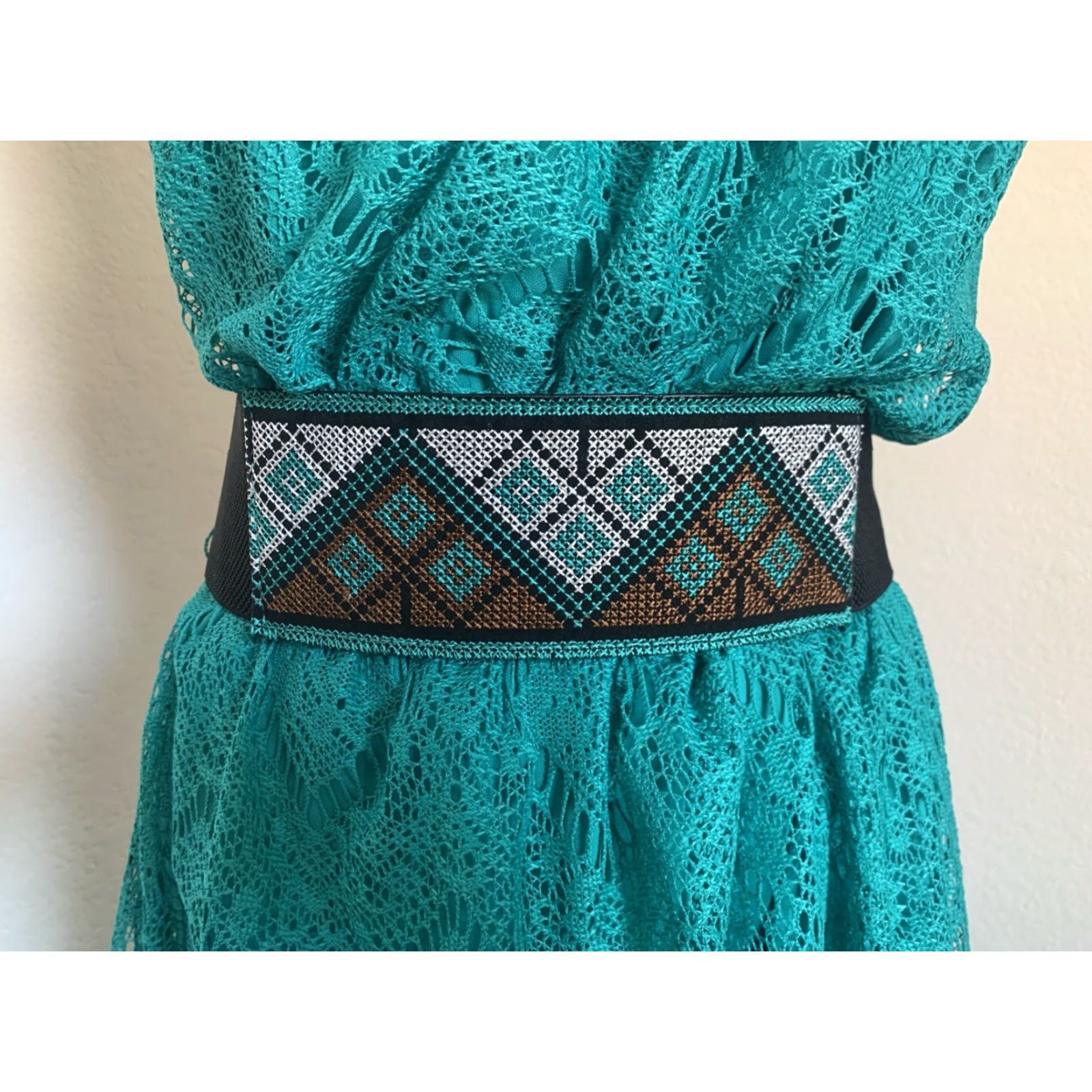 Vintage Maurices Maxi Tank Dress Belted Turquoise Green M Women Sleeveless Round Neck Long NWT Size M / US 6-8 / IT 42-44 - 2 Thumbnail