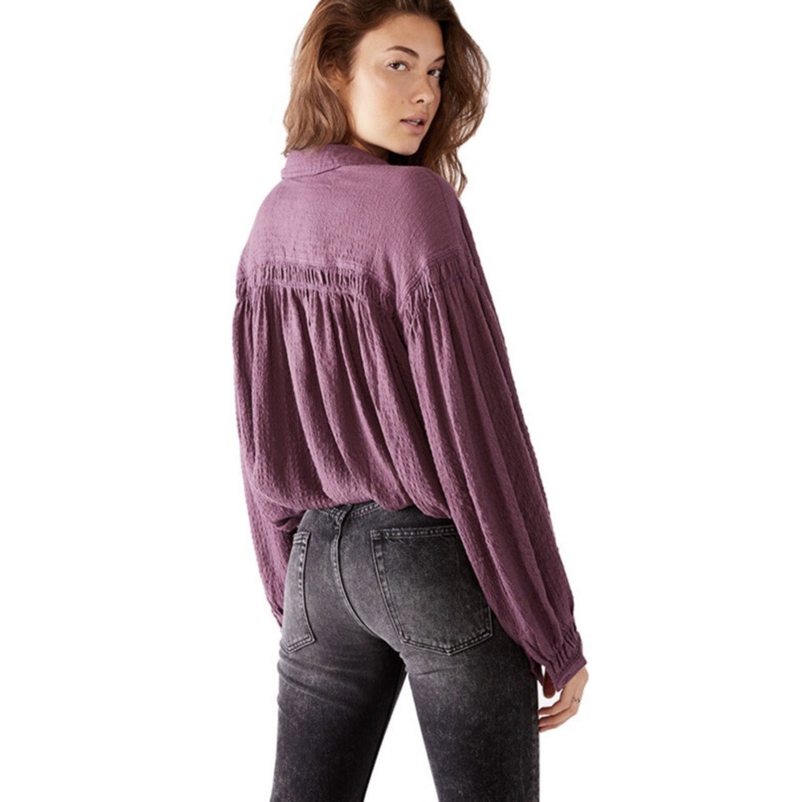 Free People Free People Rockaway Solid Top Purple Dusk M A002093 Size M / US 6-8 / IT 42-44 - 4 Thumbnail