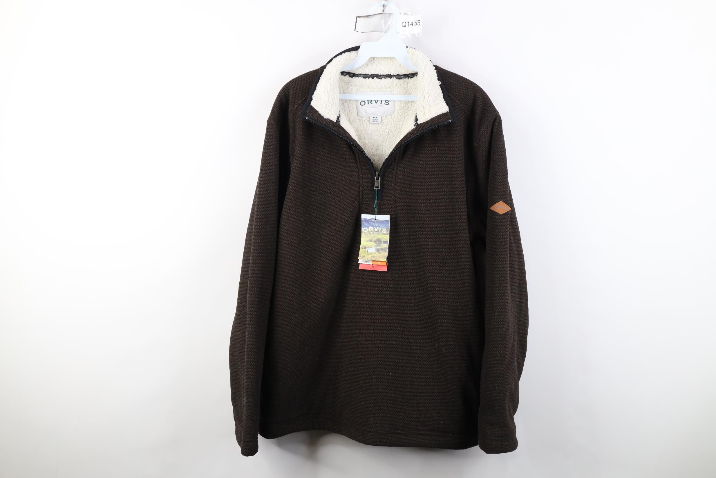 Orvis New Orvis Lined Thermal Knit 1/4 Zip Pullover Sweater Brown Size US M / EU 48-50 / 2 - 1 Thumbnail