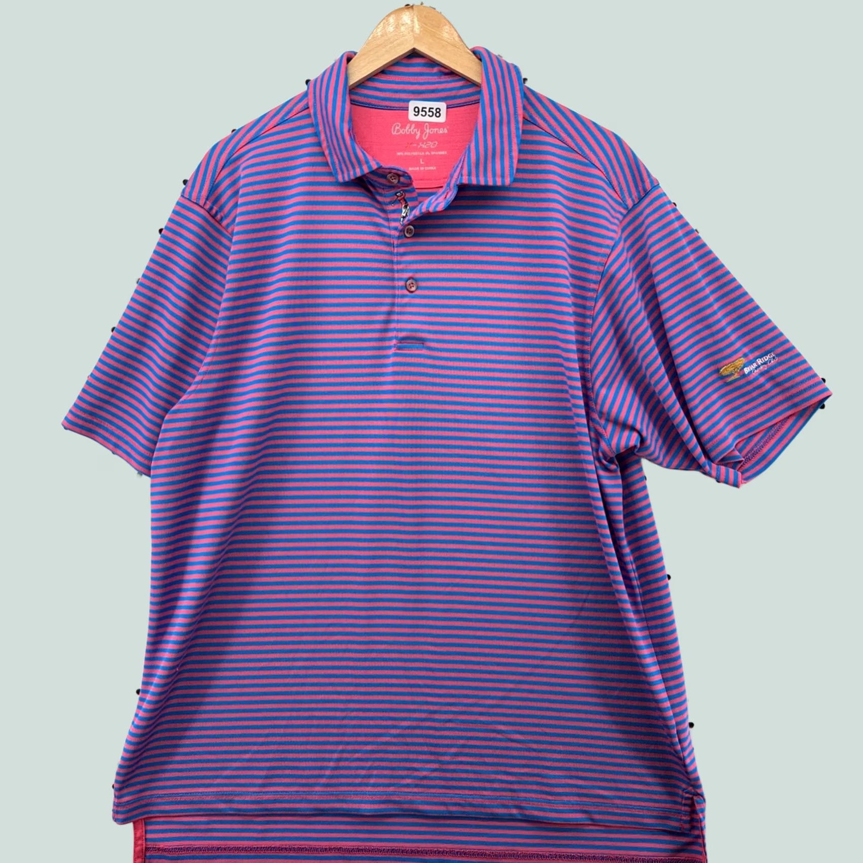 Vintage Bobby Jones Polo Shirt Men L Purple Pink Striped Briar Ridge Size US L / EU 52-54 / 3 - 1 Thumbnail