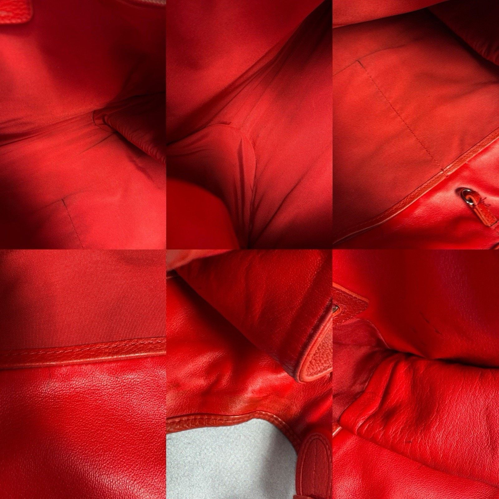 Christian Dior Red Leather Medium 61 Tote