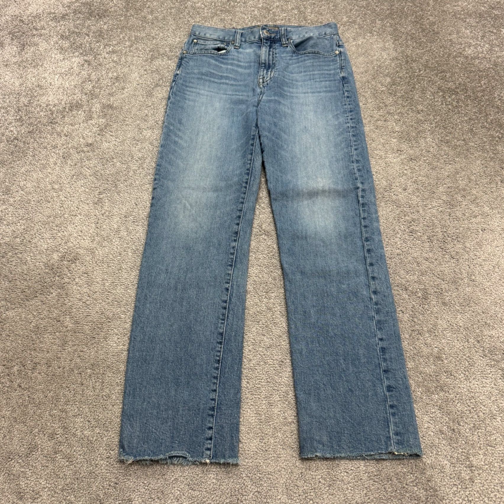 J.Crew J.CREW Point Sur Slim Boy Straight High Rise Denim Jeans Womens 24 Blue Raw Hem Size 42" / US 20 - 2 Thumbnail