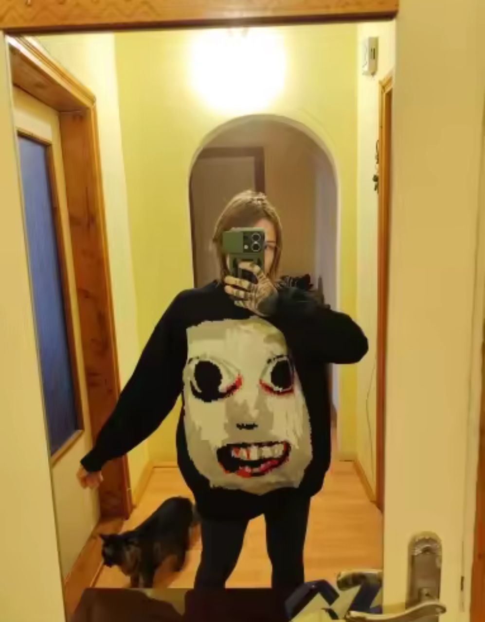 Japanese Brand × Vintage Streetwear Sweater Retro Demon Painting Anime Face Size US XL / EU 56 / 4 - 4 Thumbnail