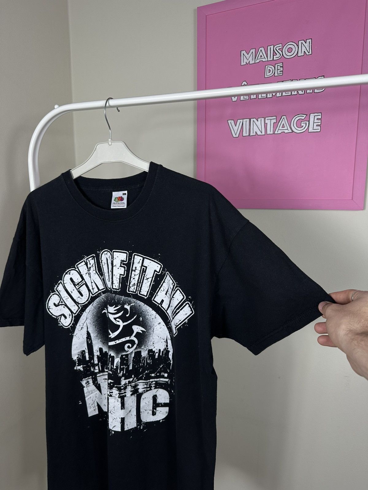 Fruit Of The Loom Sick Of It All NYHC Vintage T Shirt Size US L / EU 52-54 / 3 - 5 Thumbnail