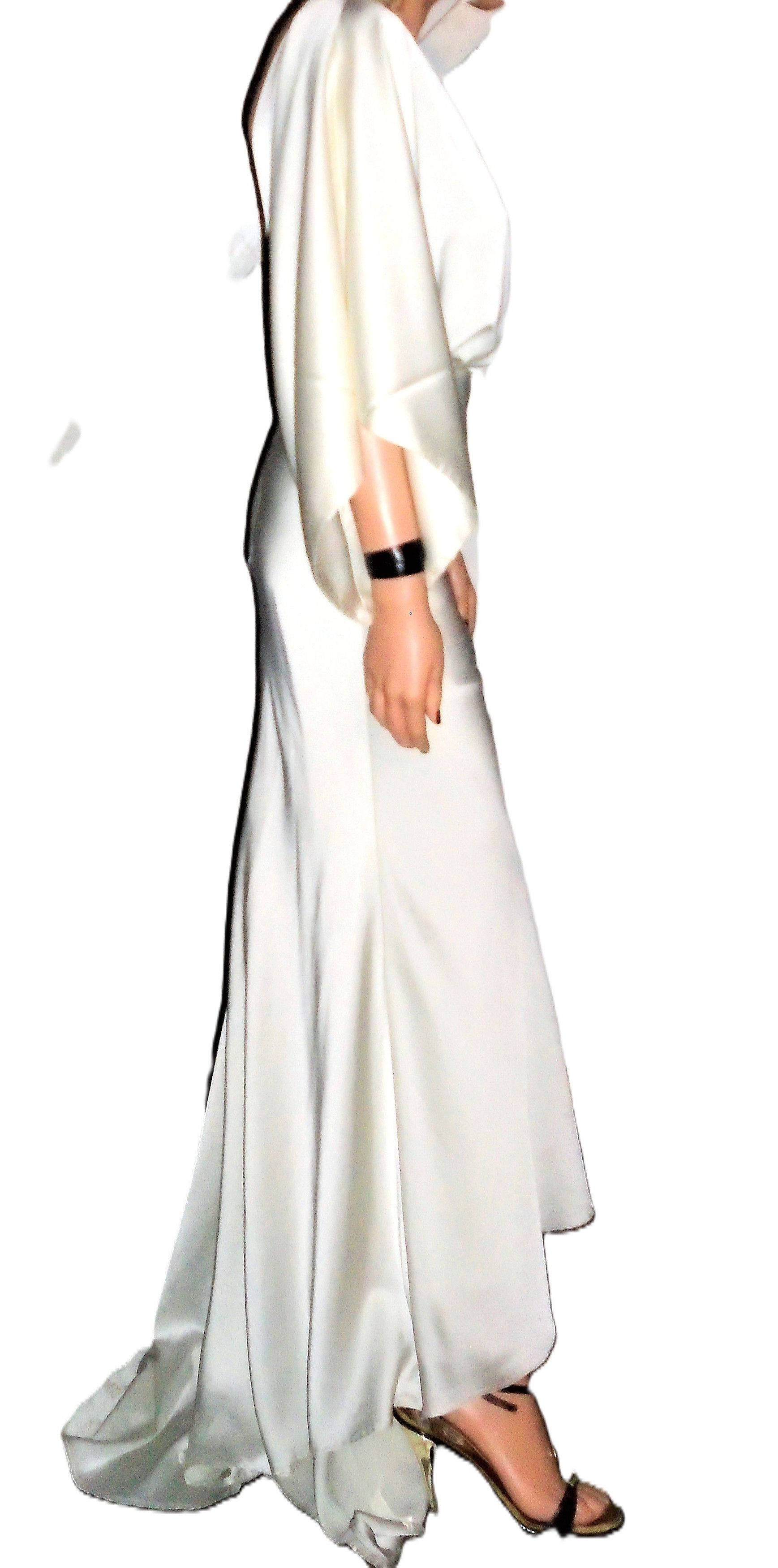 Asos Asos Bridal Ivory Art Deco Maxi Dress with Train 0 Size XS / US 0-2 / IT 36-38 - 6 Thumbnail