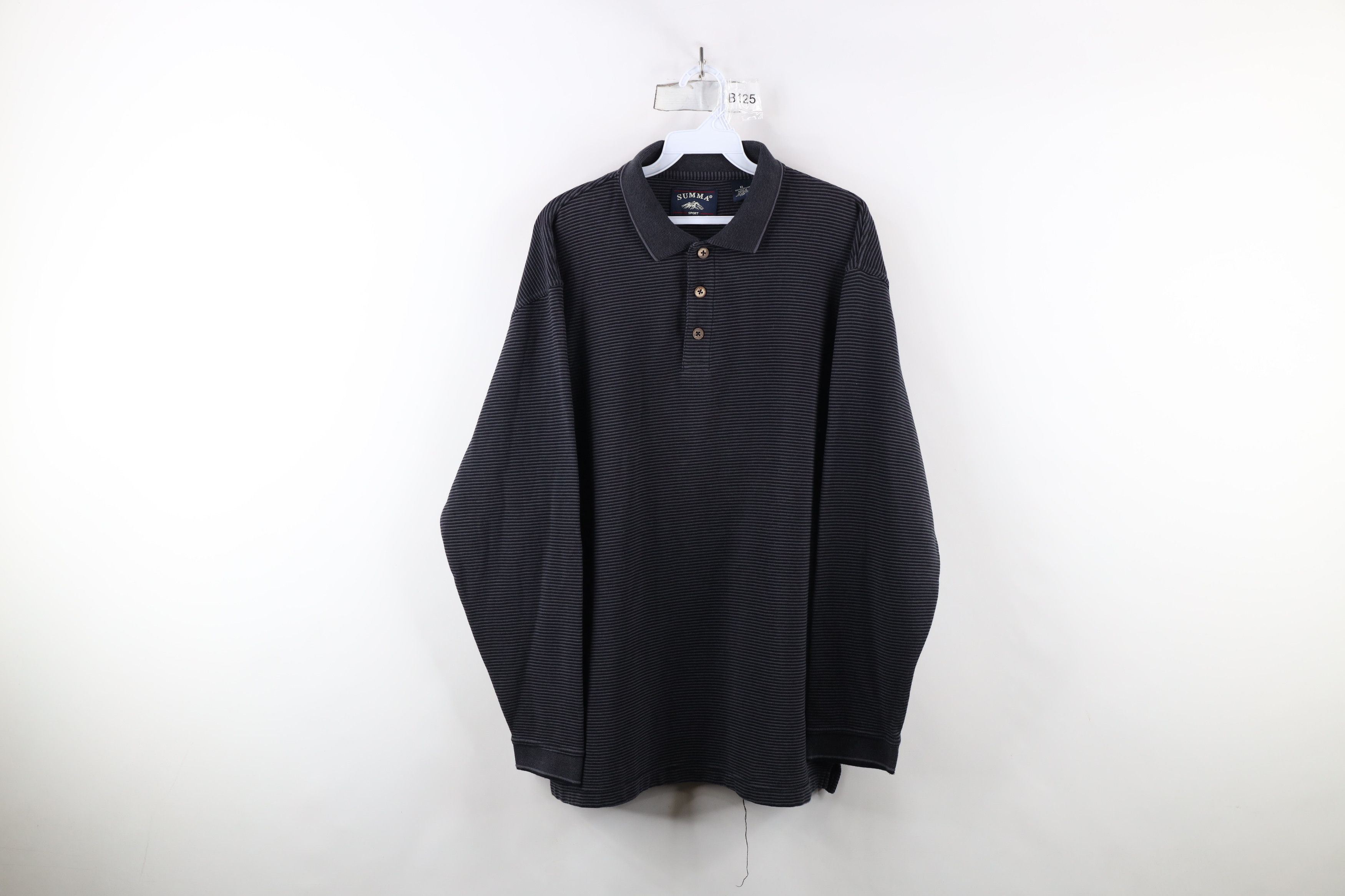 Vintage Vintage 90s Streetwear Ribbed Knit Long Sleeve Rugby Polo Size US XL / EU 56 / 4 - 1 Thumbnail