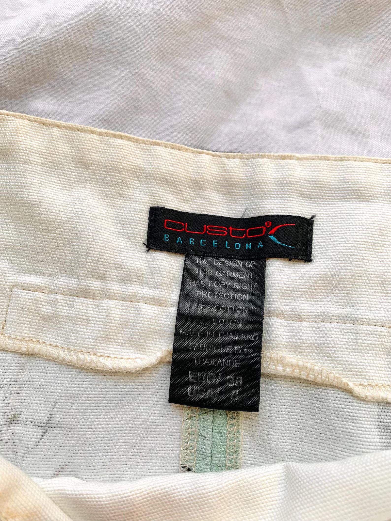 Custo Barcelona Y2K Custo Barcelona White Capri | Pedal Pushers | XS–S W29 Size 29" - 7 Thumbnail