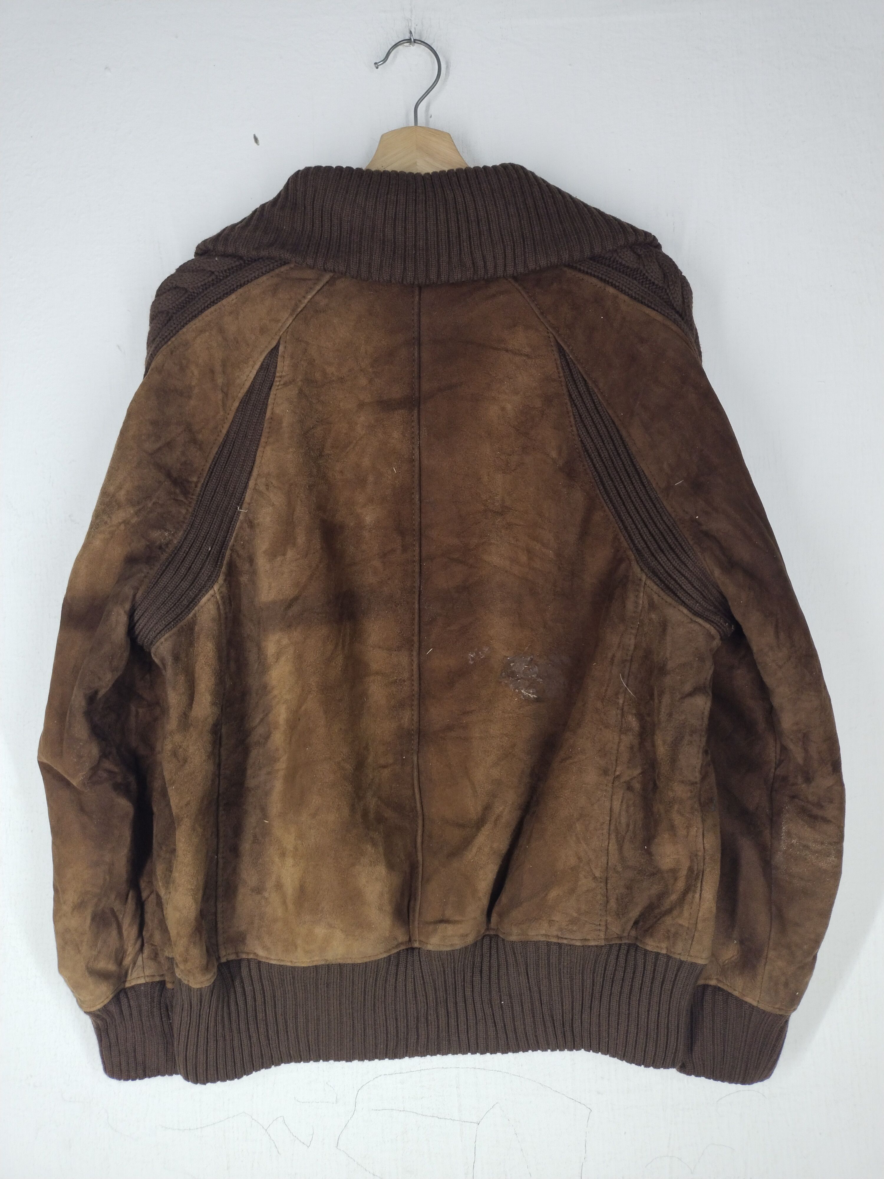 Leather Vtg Suntuso Canon Natural Leather Knit Fashion Spain Jacket Size US M / EU 48-50 / 2 - 14 Thumbnail