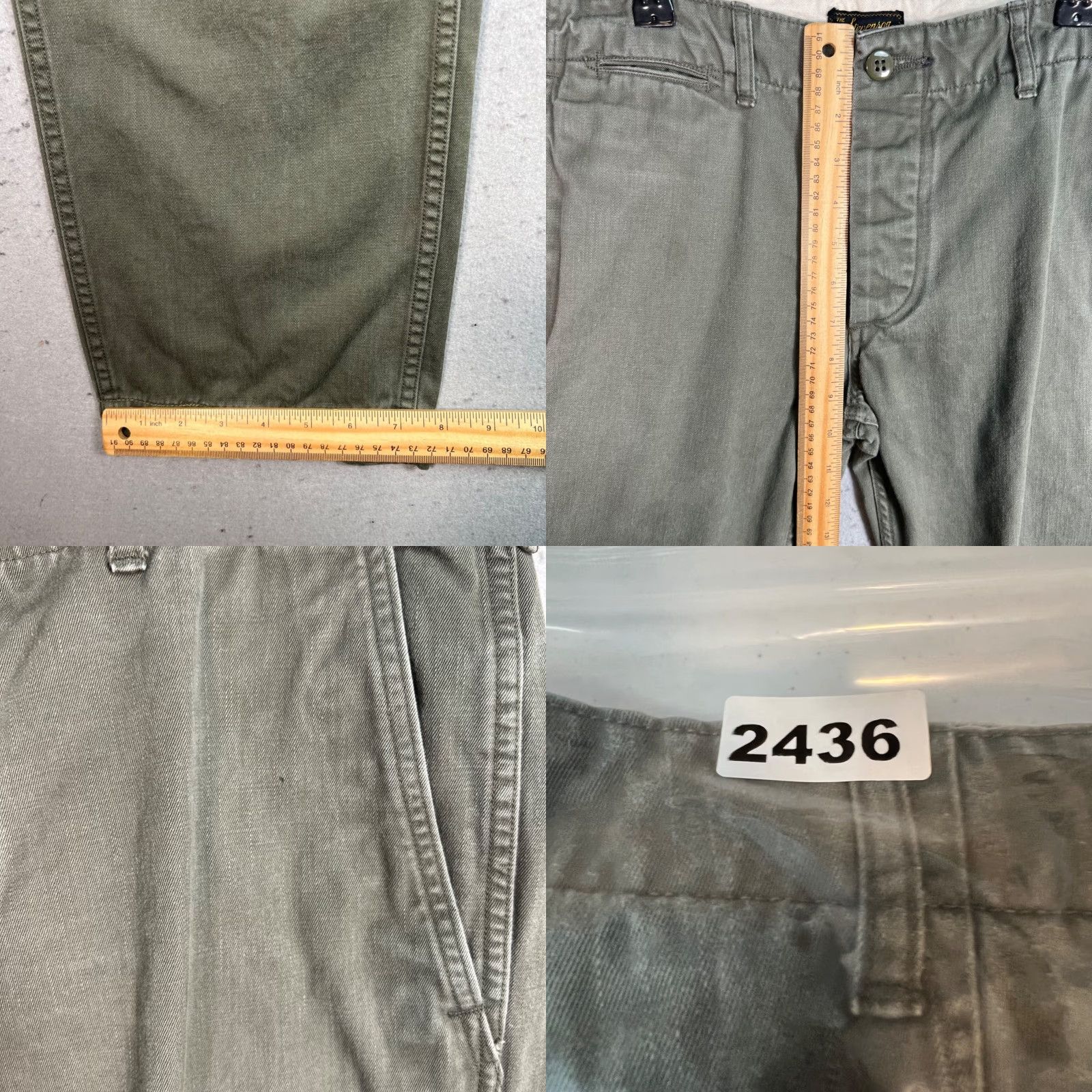 Stevenson Overall Co. Stevenson Overall Co. Mens Chino Pants Straight Leg 36 Olive Green Cotton Vintage No N/A Size US 36 / EU 52 - 8 Thumbnail
