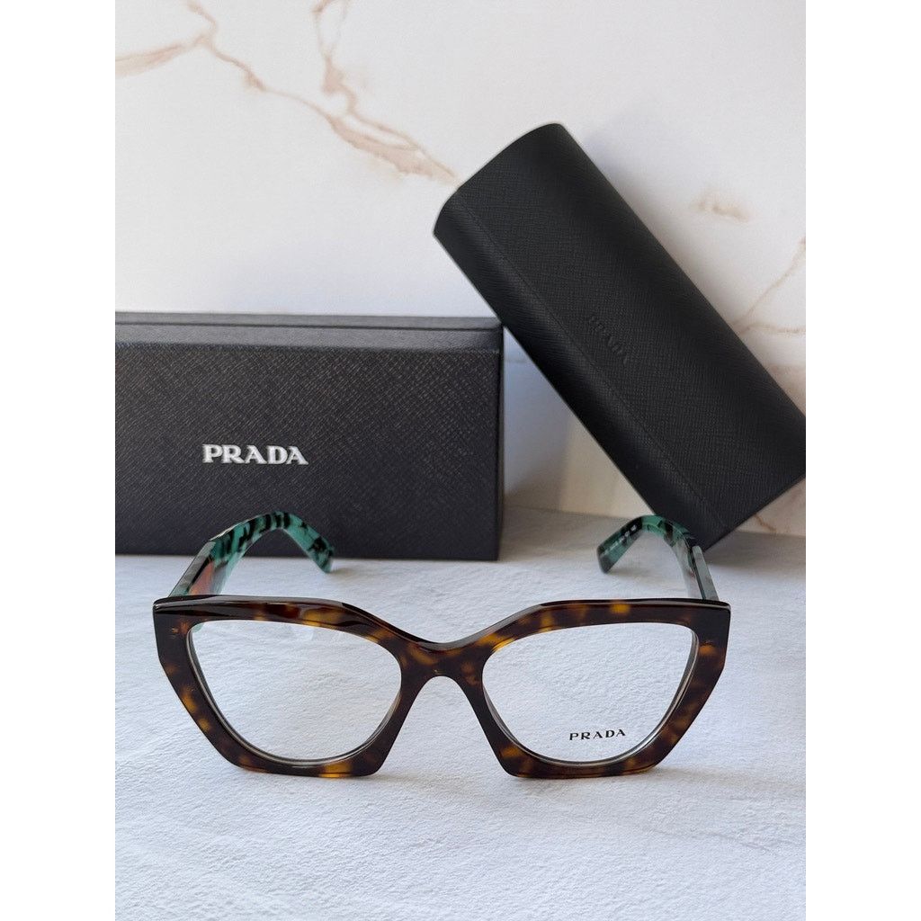 Prada NEW Prada PR09YV Havana Brown Green Eyeglasses Frames Size ONE SIZE - 5 Thumbnail