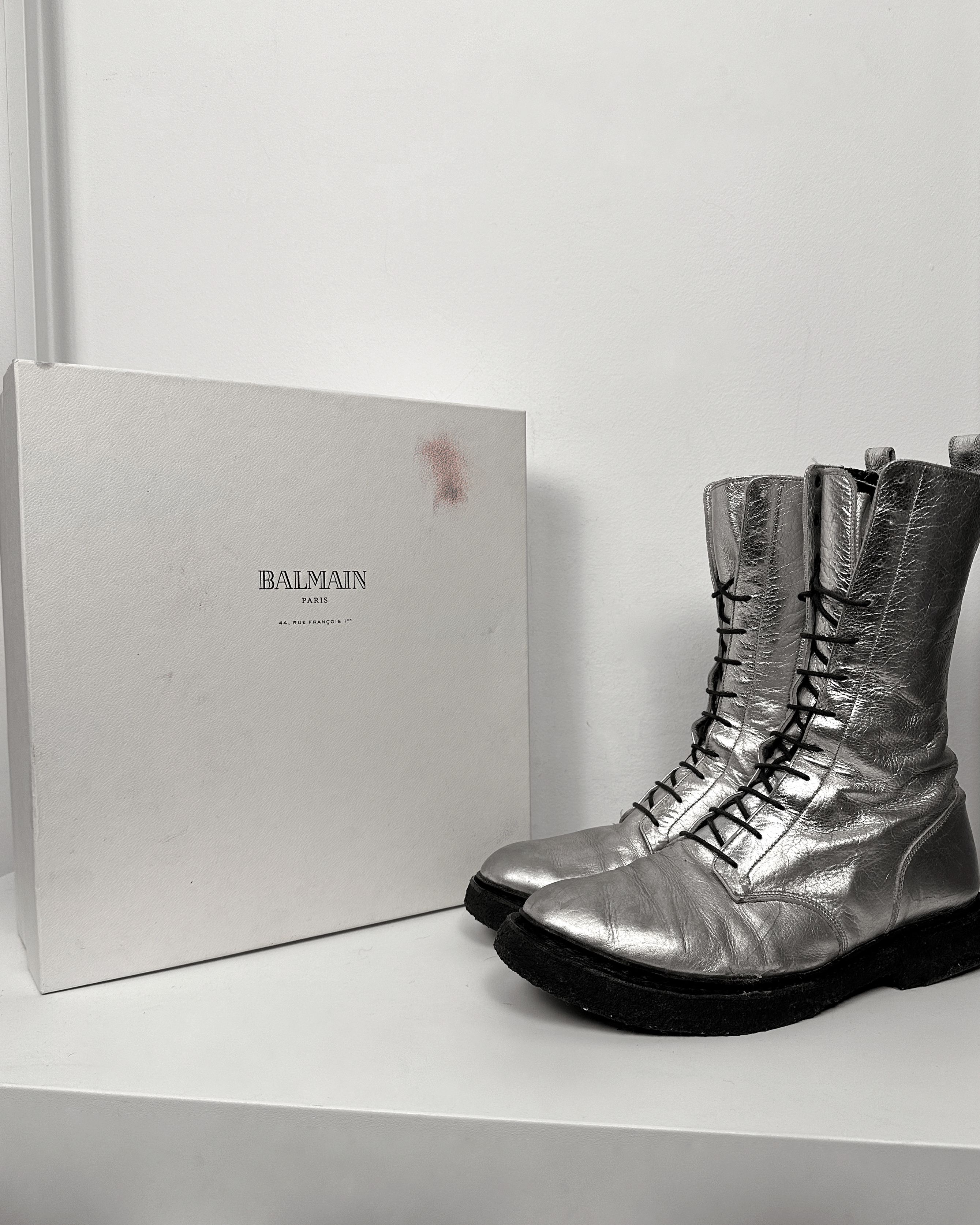 Balmain Balmain Christophe Decarnin Silver Ranger Combat Boots Size US 10 / EU 43 - 10 Thumbnail