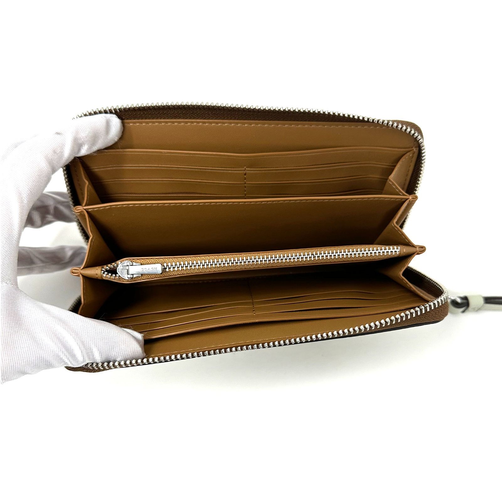 Coach Coach Long Zip Around Wallet in Signature Canvas Sage C4452 Size ONE SIZE - 7 Thumbnail