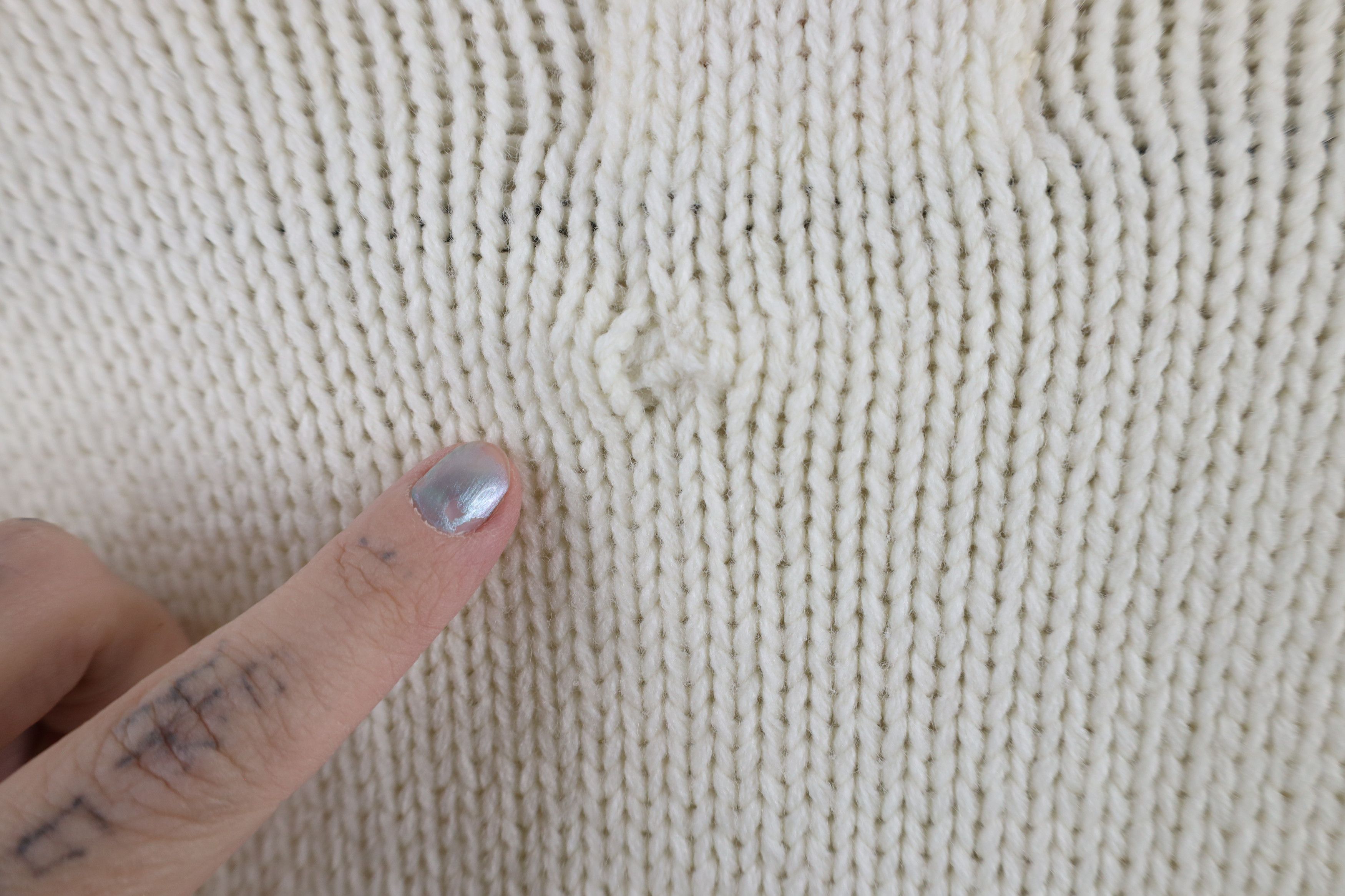 Vintage Vintage 70s Streetwear Knit Shawl Cardigan Sweater Cream Size L / US 10 / IT 46 - 9 Thumbnail