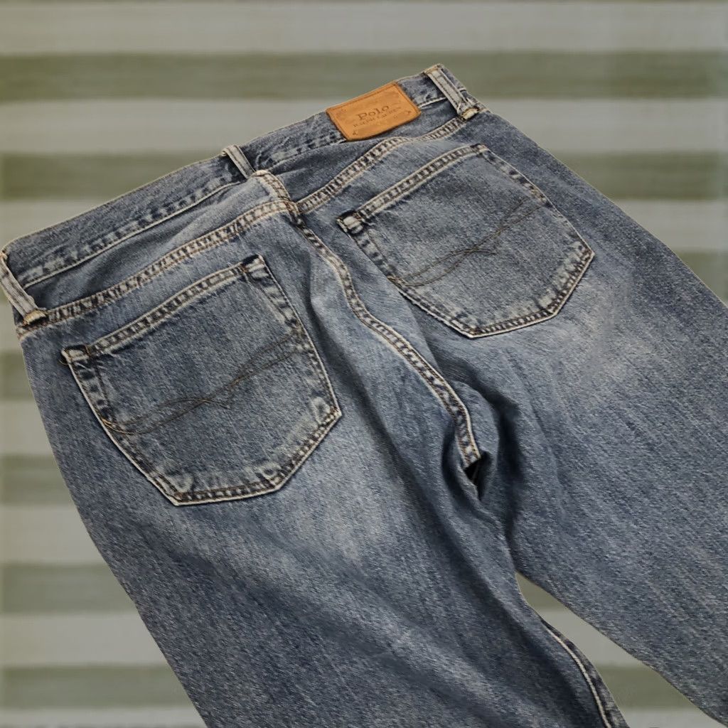 Polo Ralph Lauren Polo Ralph Lauren Jeans Mens 34x32.5 Blue Thompson Relaxed Straight Med Wash Size US S / EU 44-46 / 1 - 1 Thumbnail